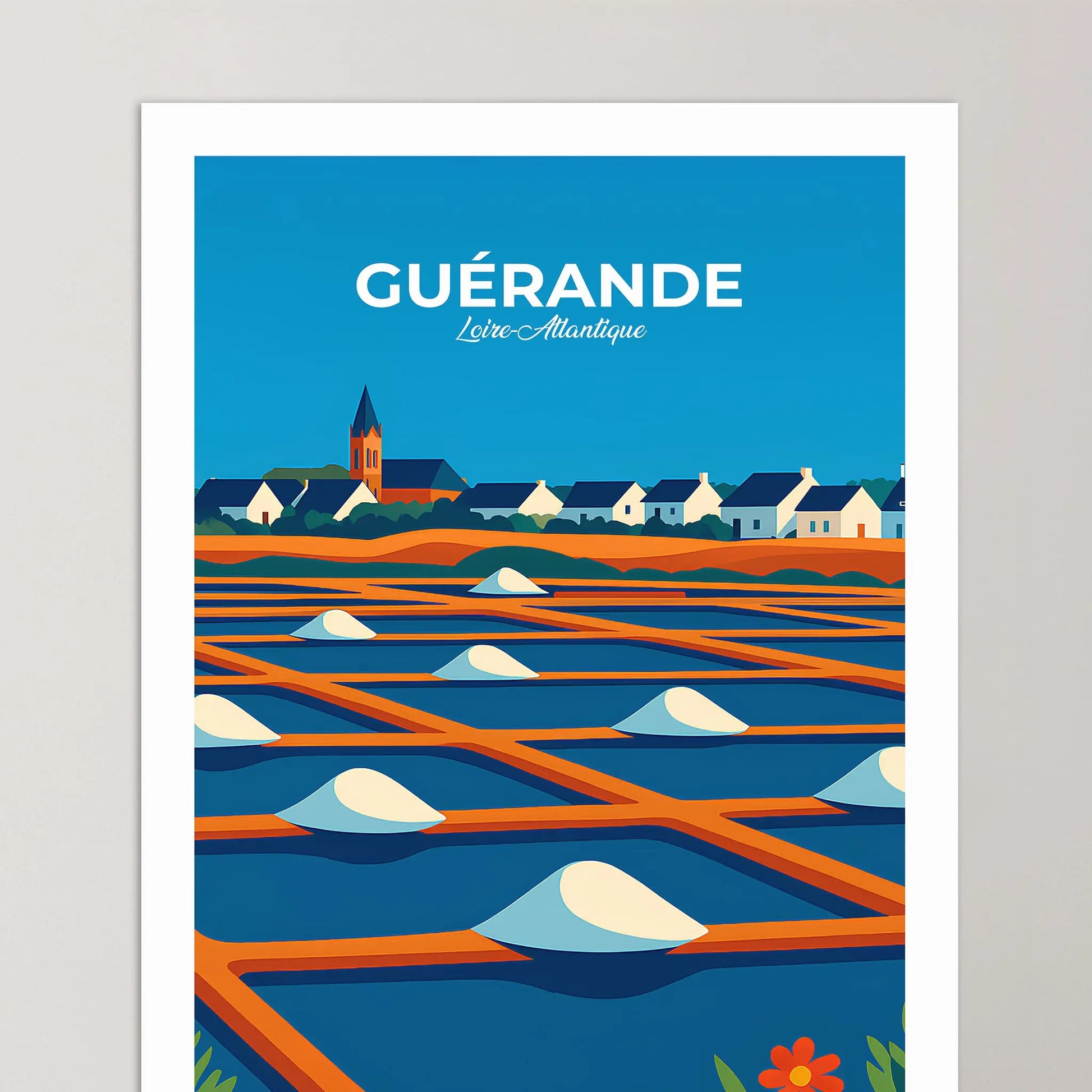 Affiche Guérande - Poster vintage, impression artistique murale