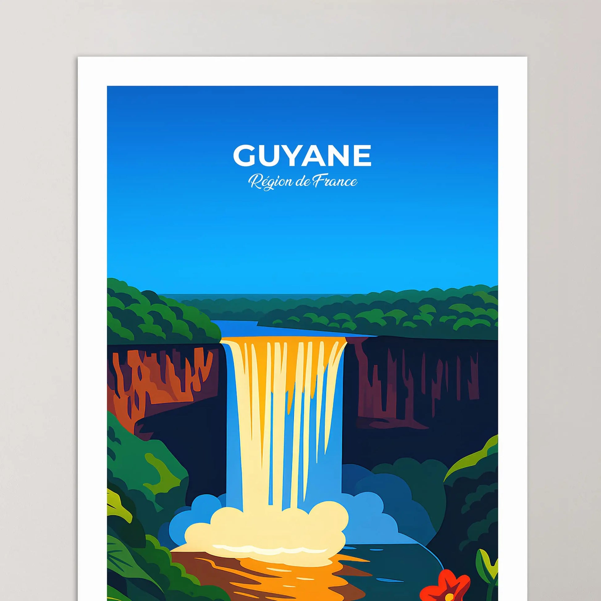Affiche Guyane - Poster vintage, impression artistique murale