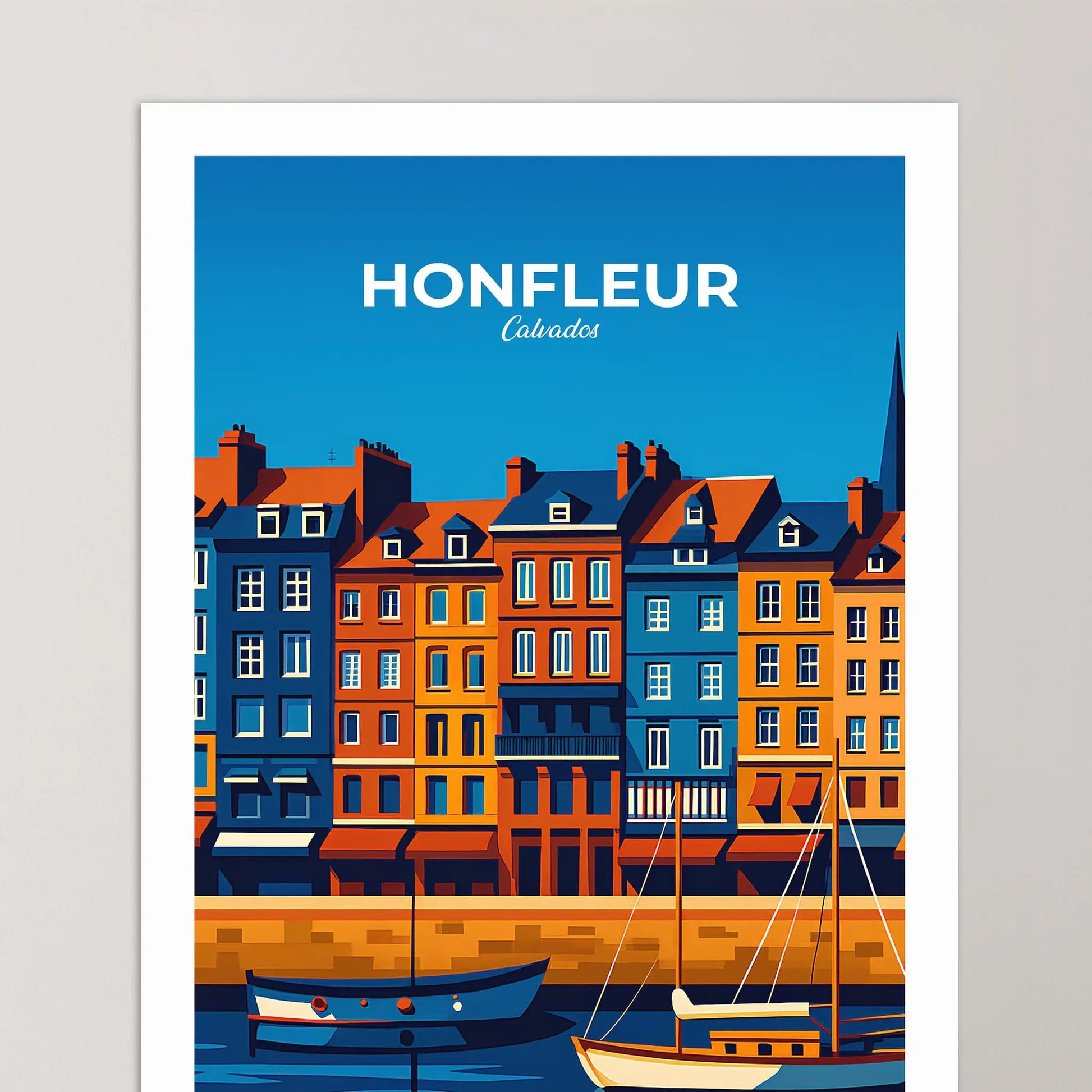 Affiche Honfleur - Poster vintage, impression artistique murale