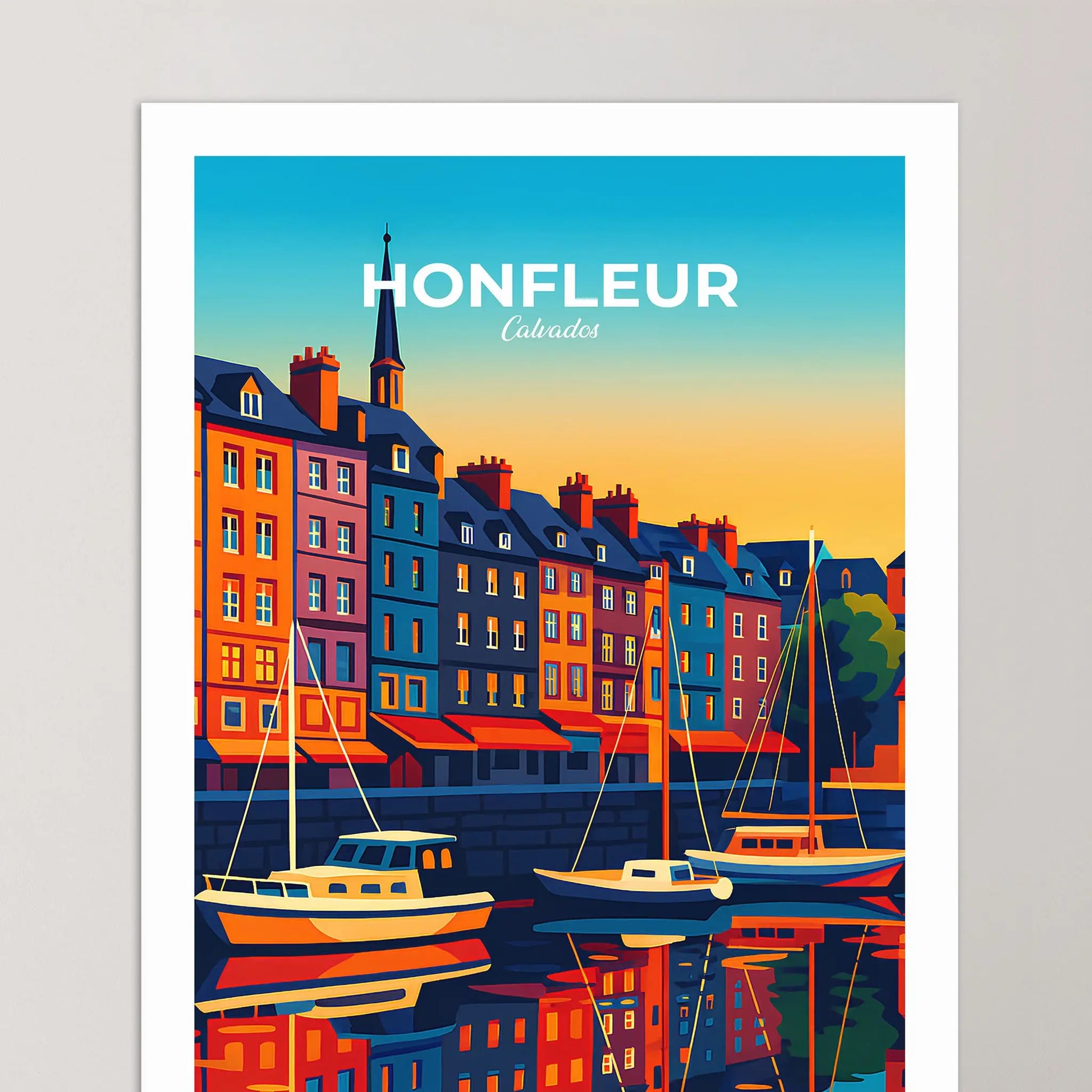 Affiche Honfleur - Poster vintage, impression artistique murale