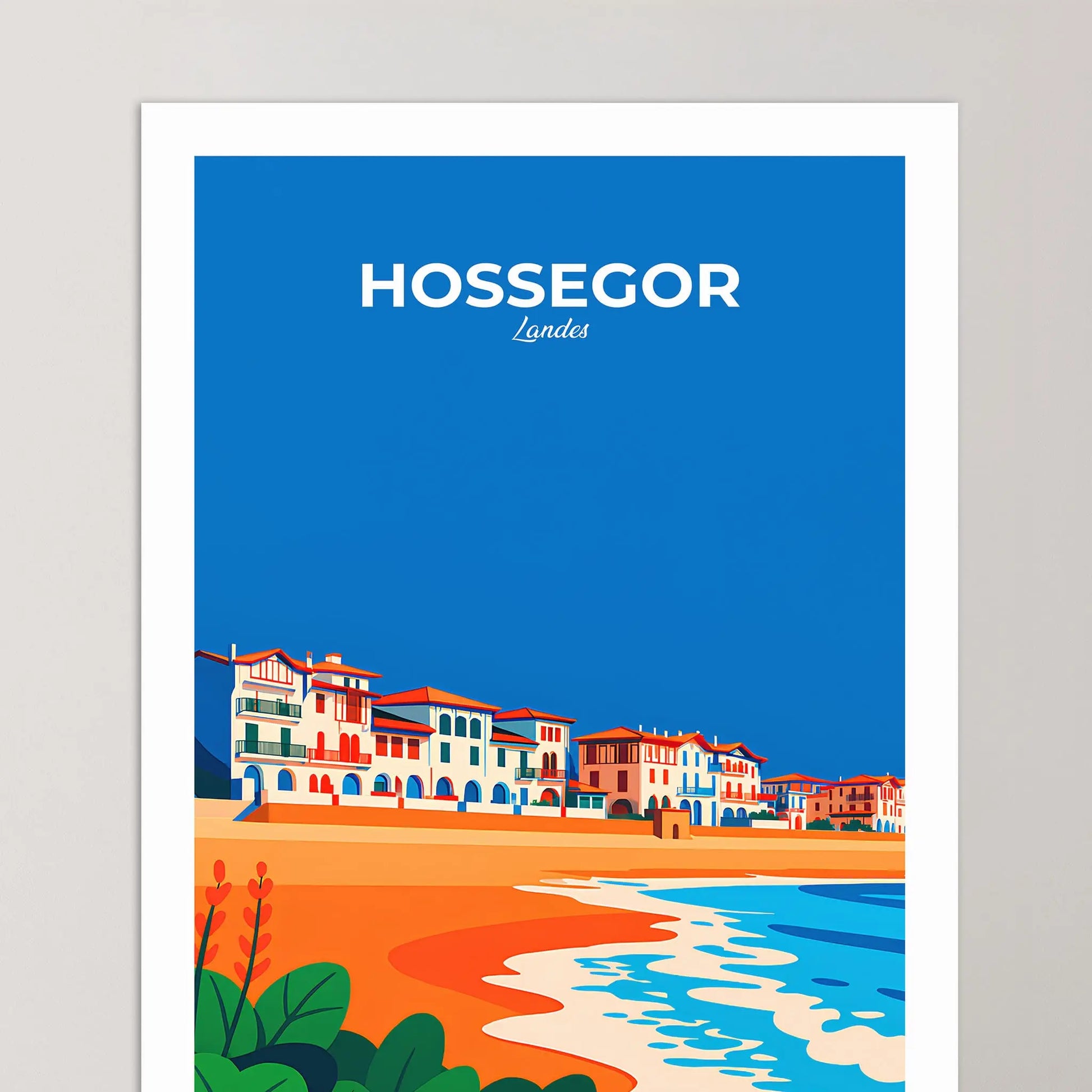 Affiche Hossegor - Poster vintage, impression artistique murale