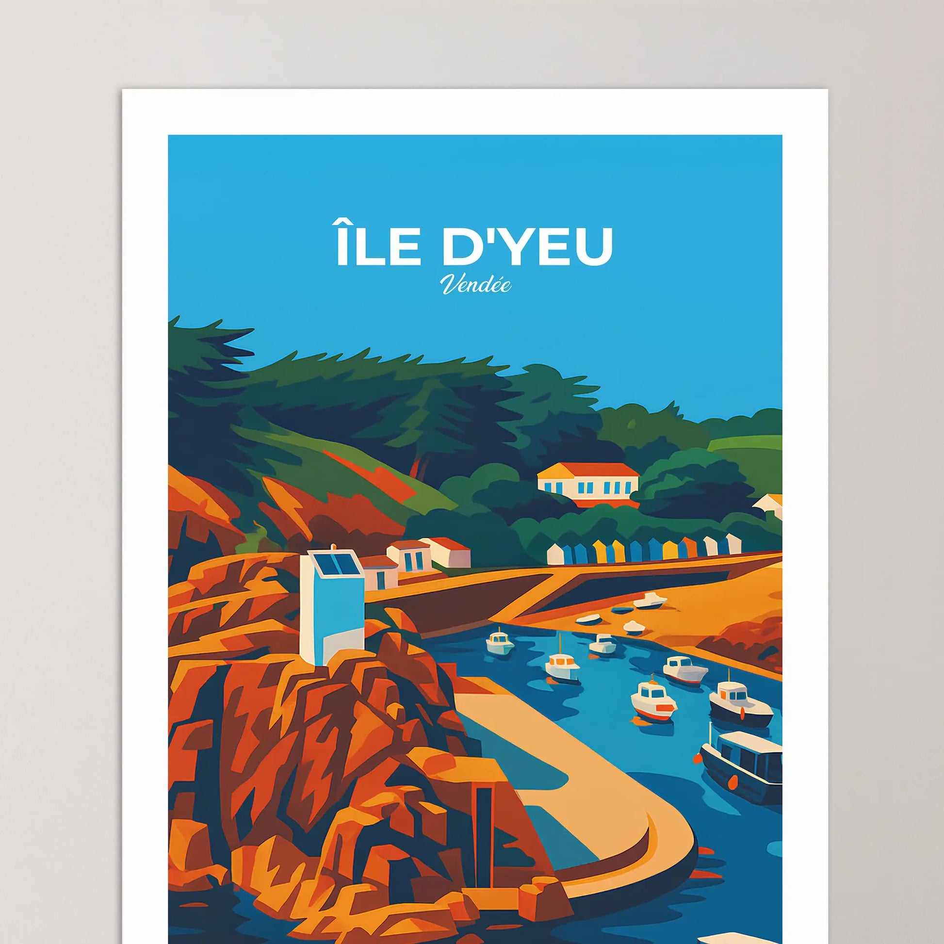Affiche Île d’Yeu - Poster vintage, impression artistique murale