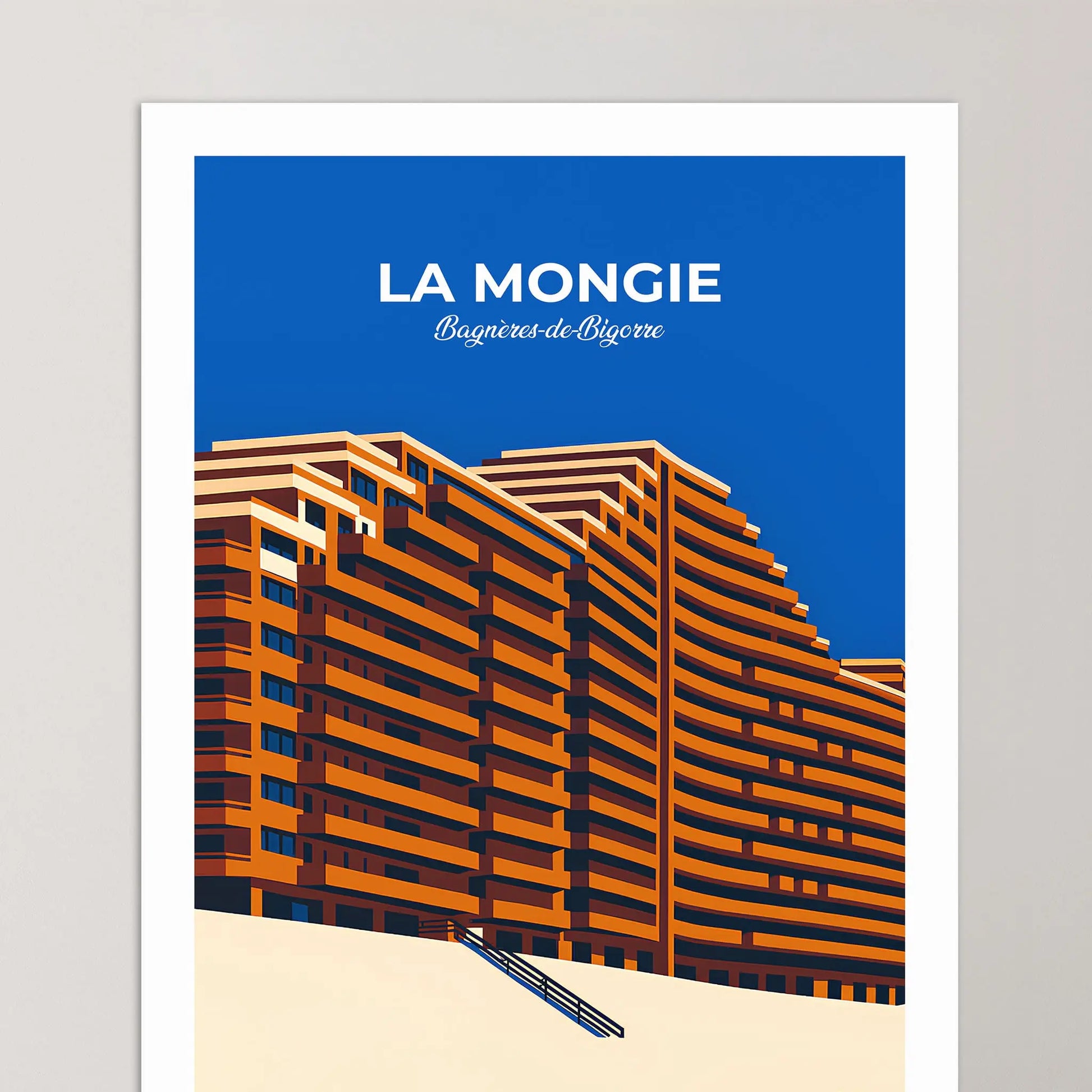 Affiche La Mongie - Poster vintage, impression artistique murale