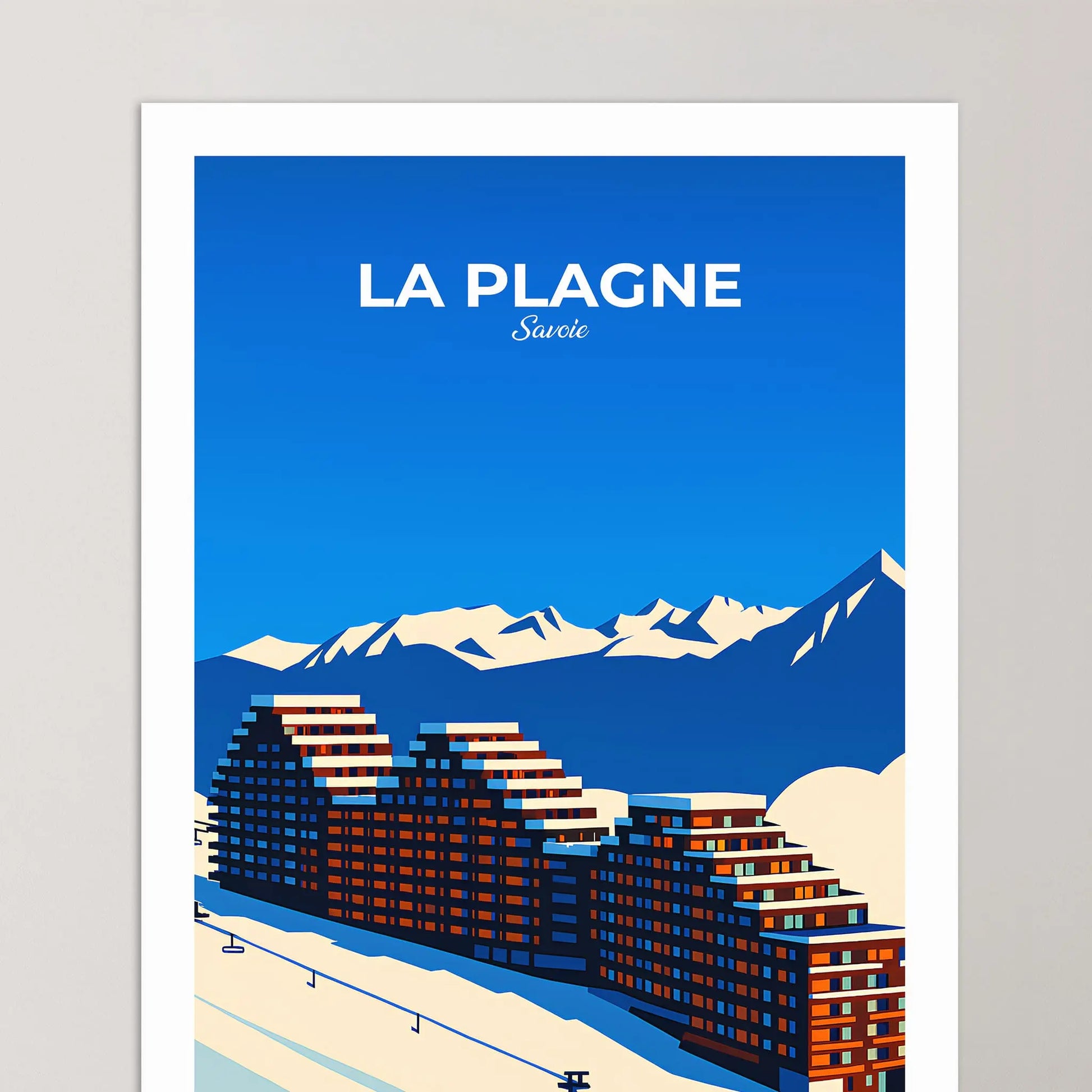 Affiche La Plagne - Poster vintage, impression artistique murale