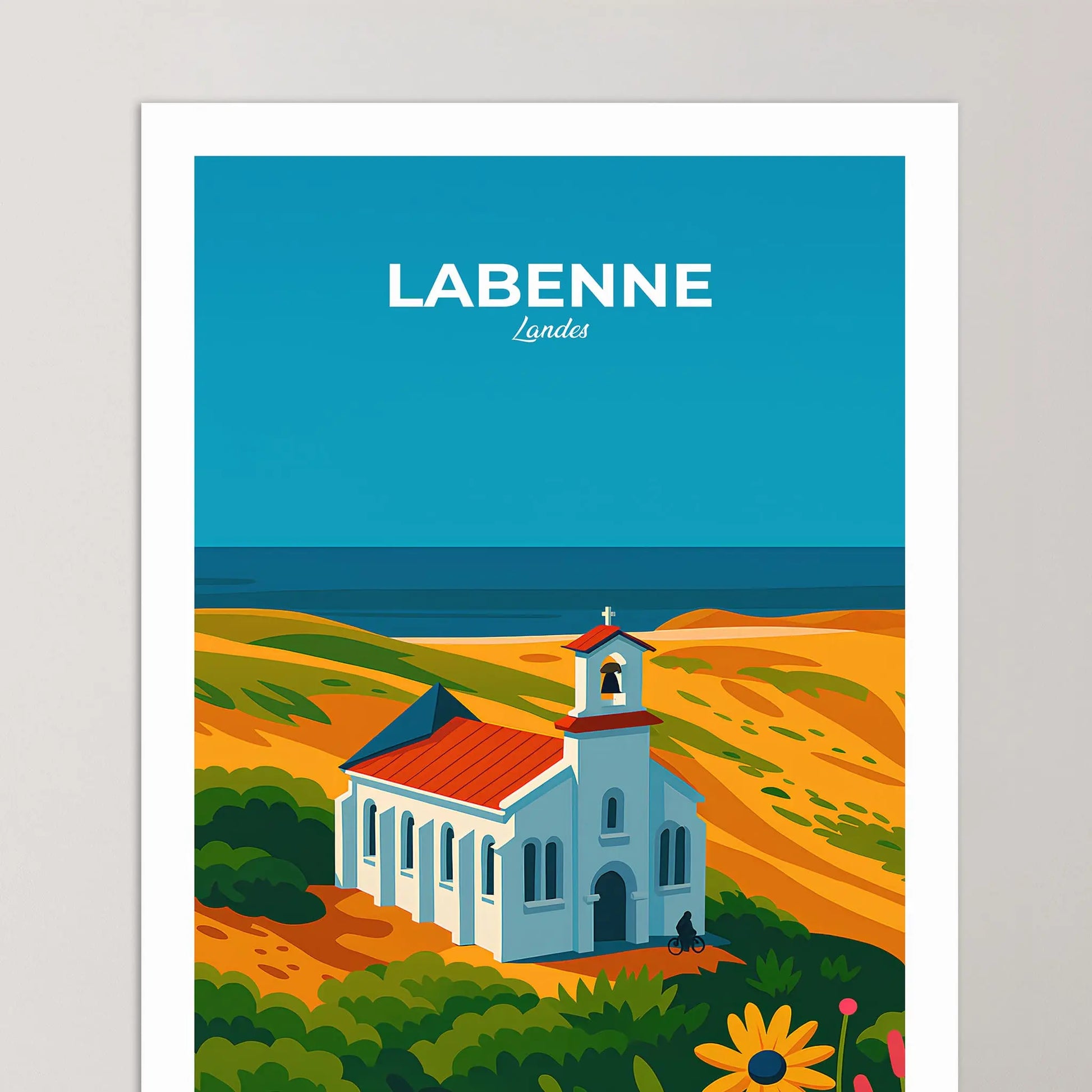 Affiche Labenne - Poster vintage, impression artistique murale