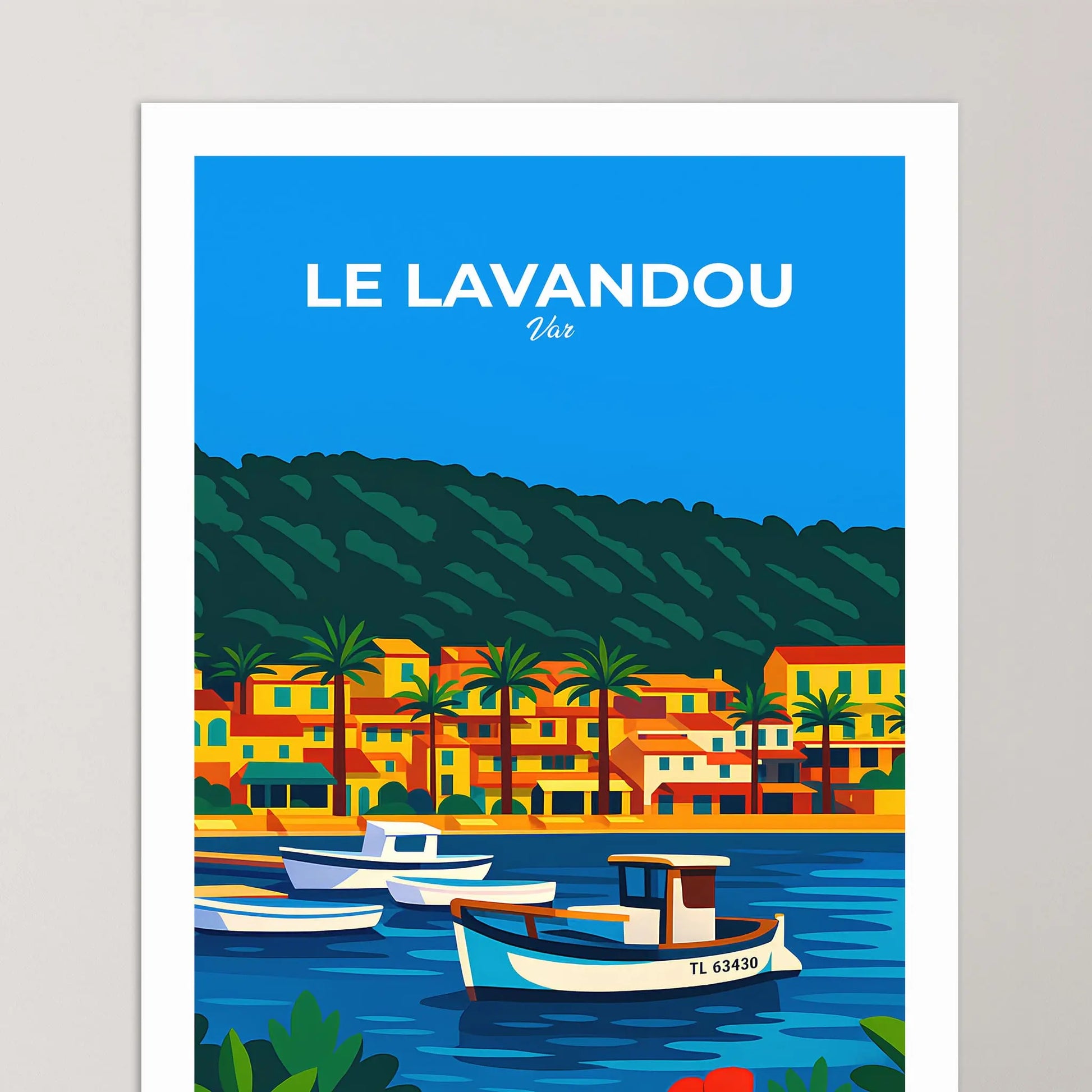 Affiche Le Lavandou - Poster vintage, impression artistique murale