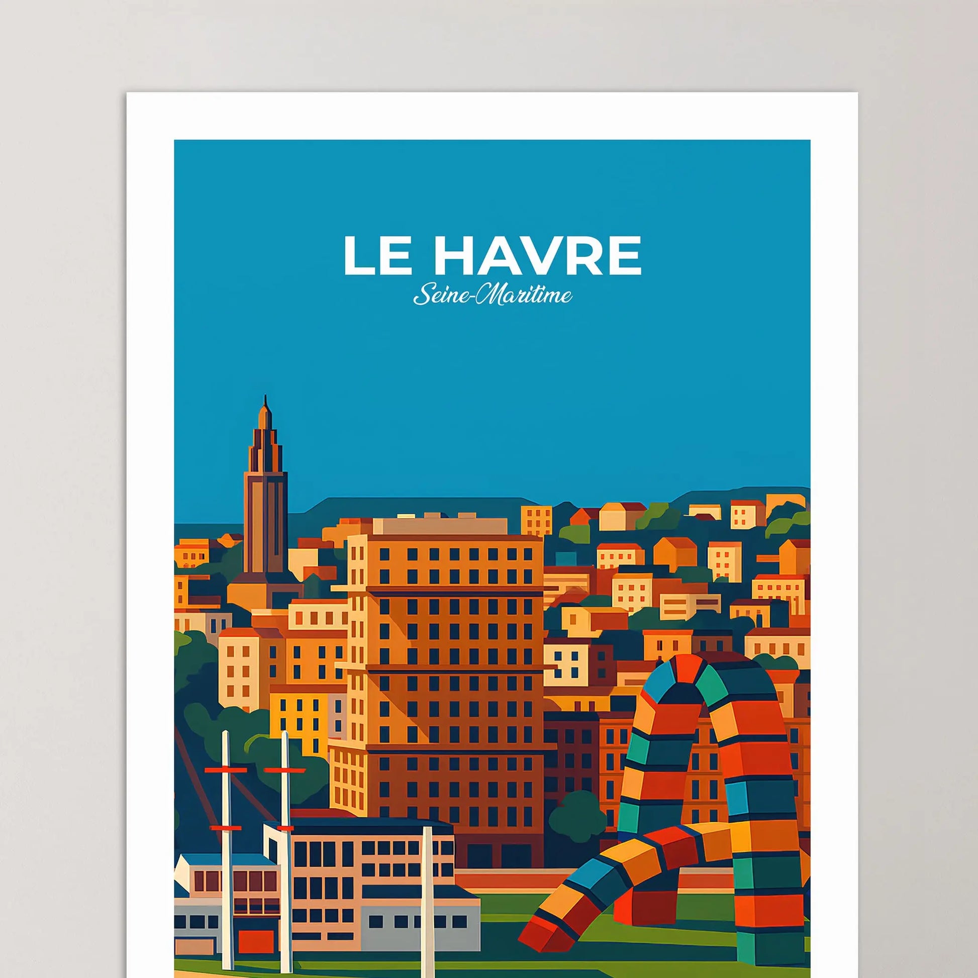 Affiche Le Havre - Poster vintage, impression artistique murale