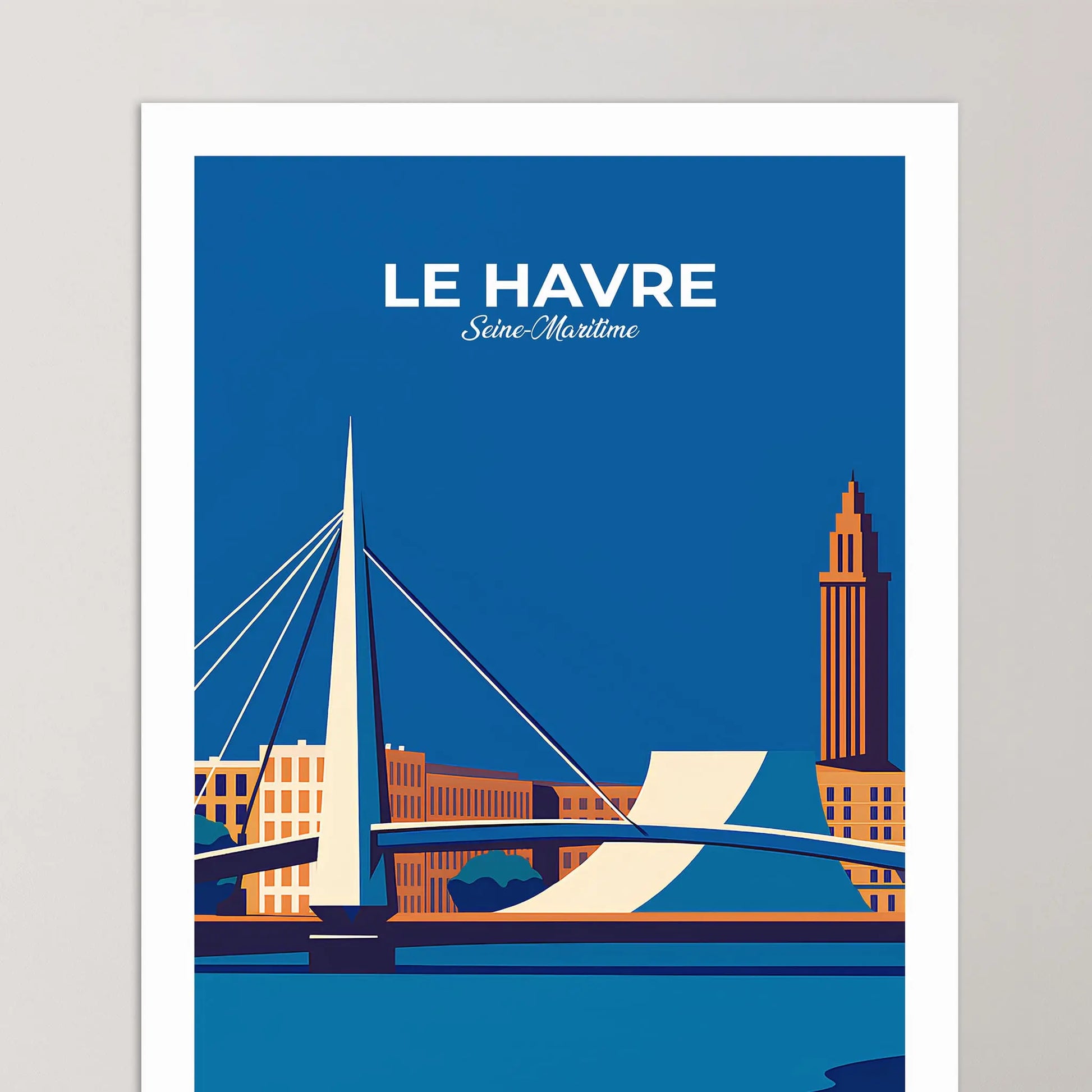 Affiche Le Havre - Poster vintage, impression artistique murale