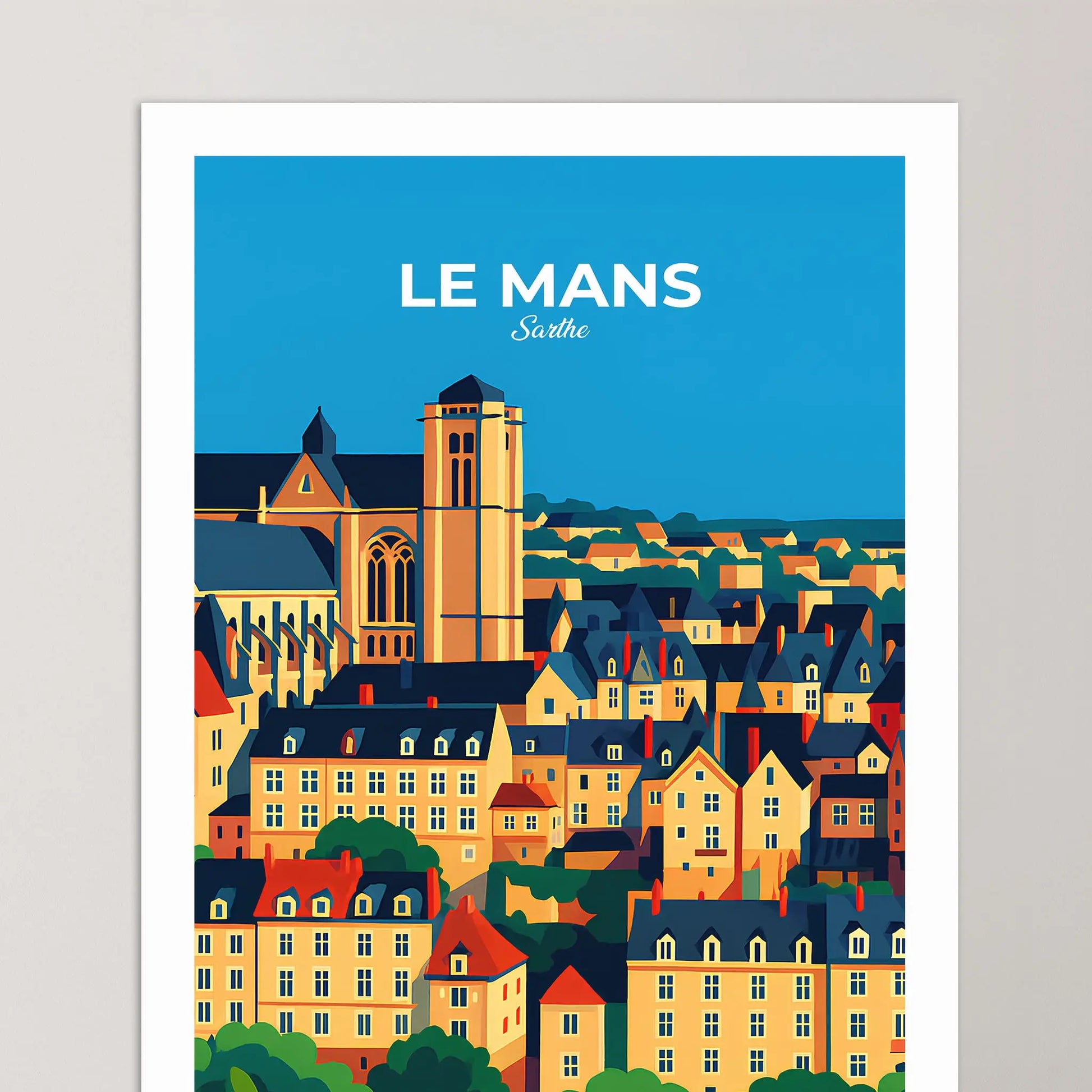 Affiche Le Mans - Poster vintage, impression artistique murale