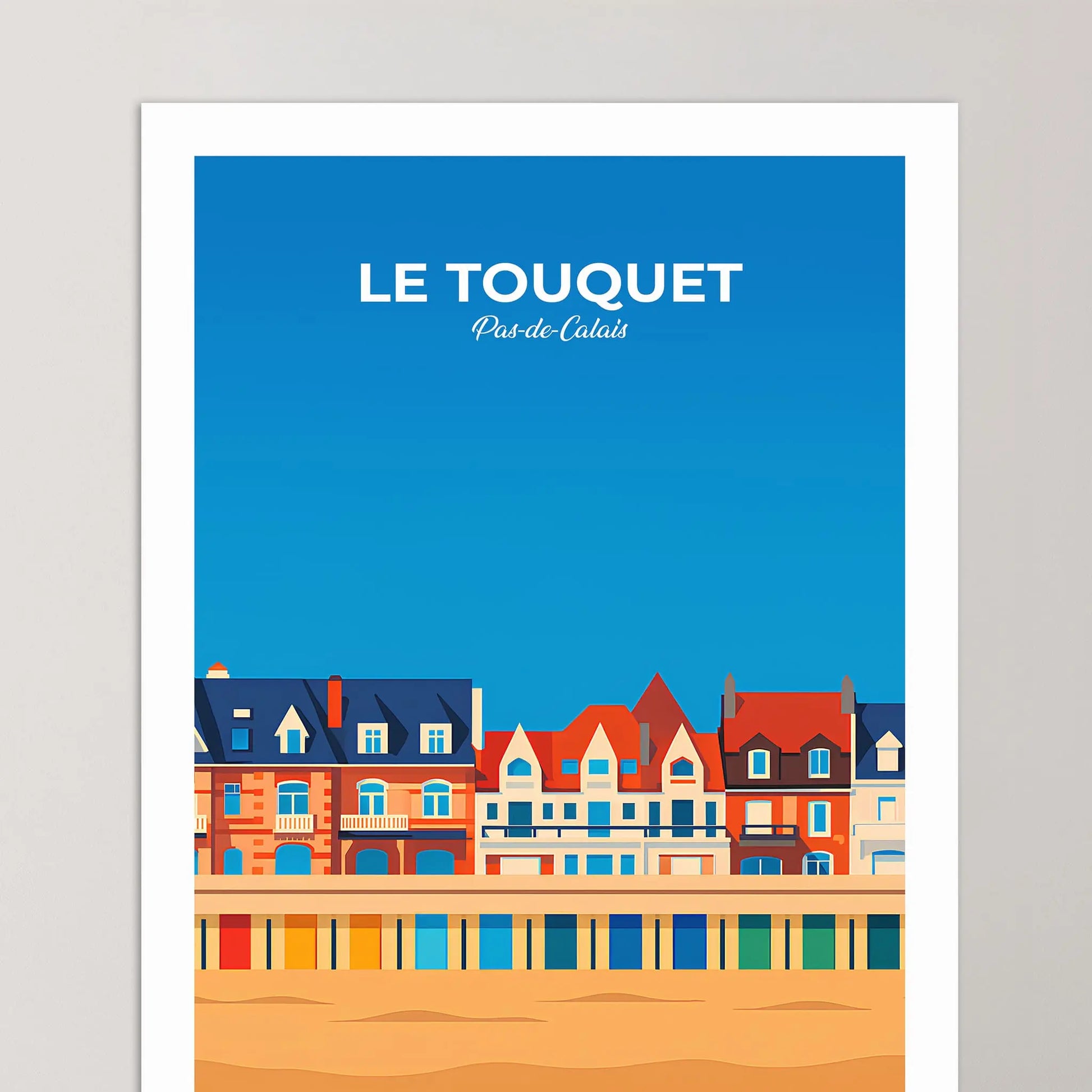 Affiche Le Touquet - Poster vintage, impression artistique murale
