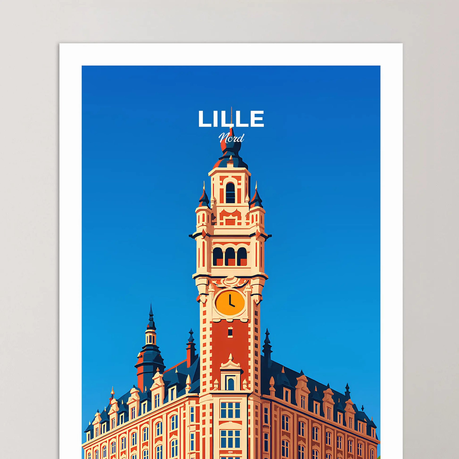 Affiche Lille - Poster vintage, impression artistique murale