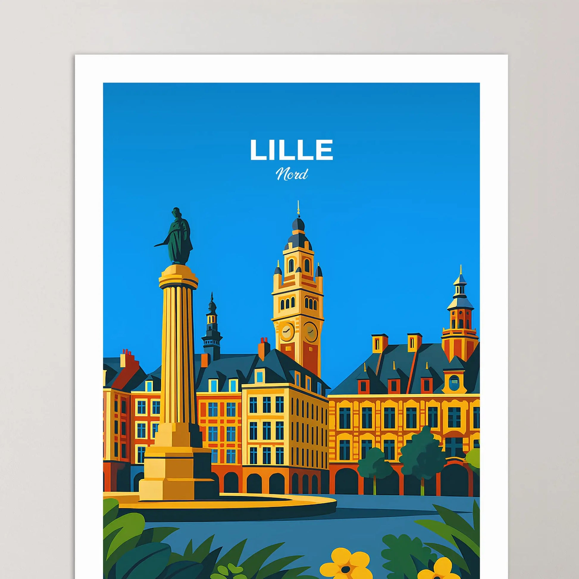 Affiche Lille - Poster vintage, impression artistique murale