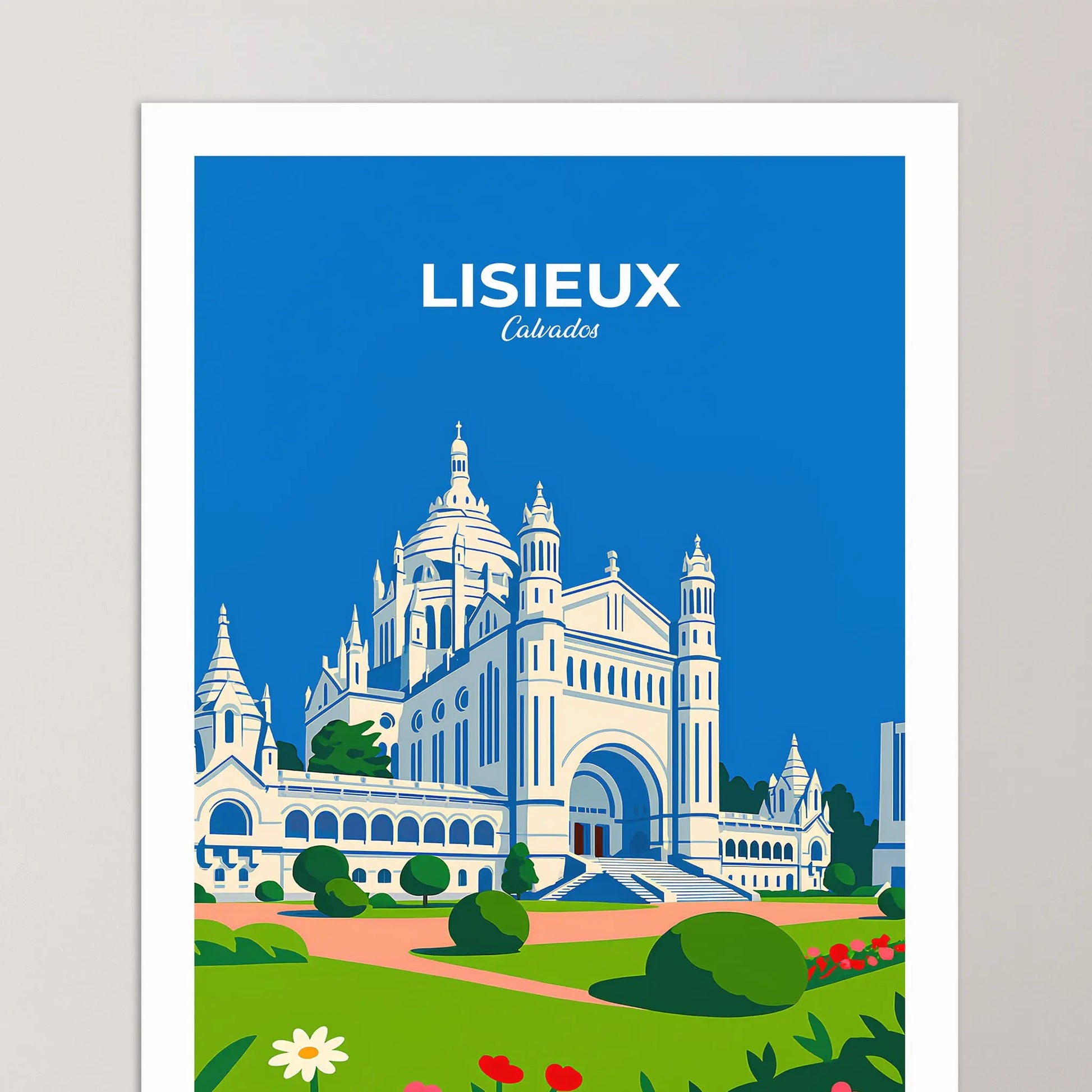 Affiche Lisieux - Poster vintage, impression artistique murale