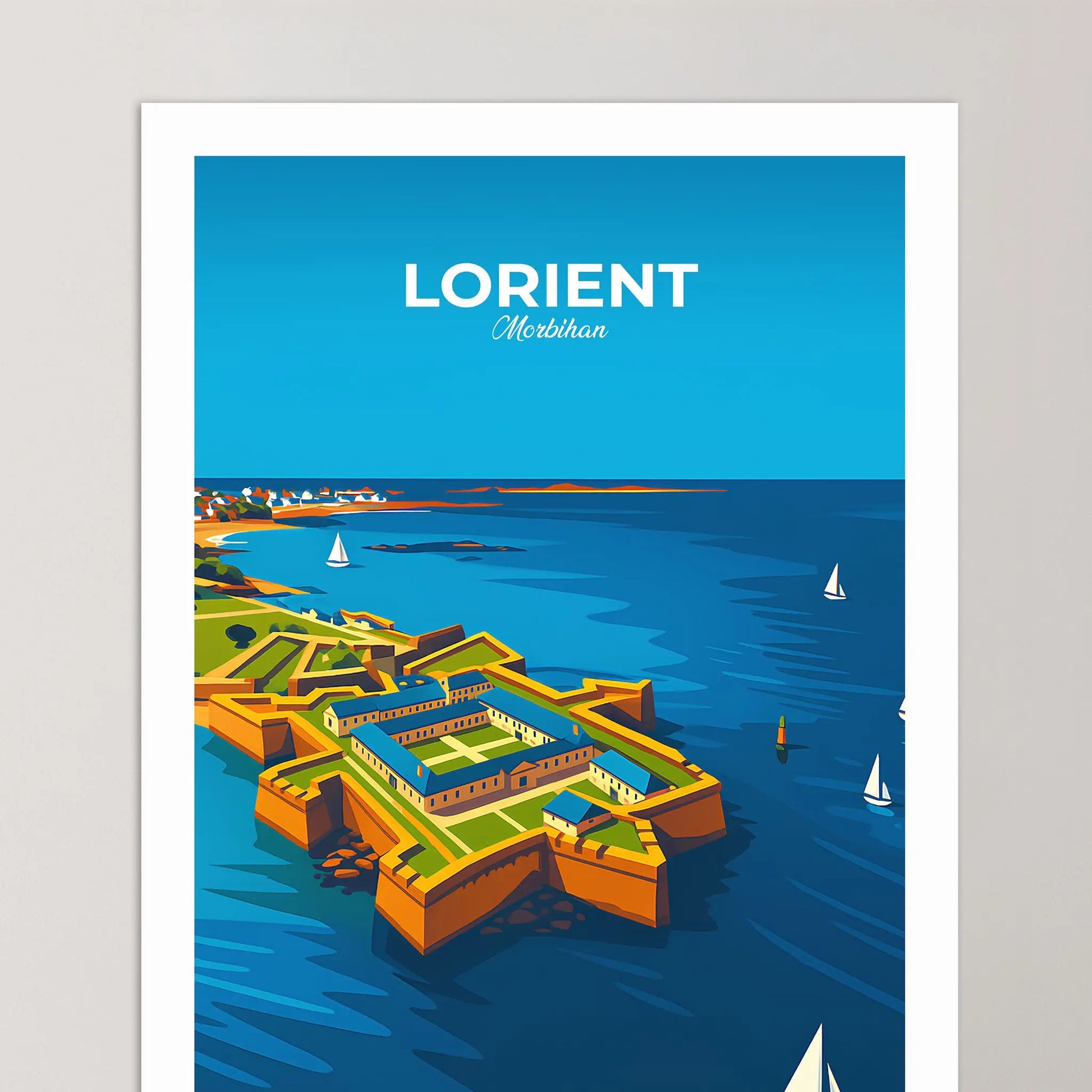 Affiche Lorient - Poster vintage, impression artistique murale