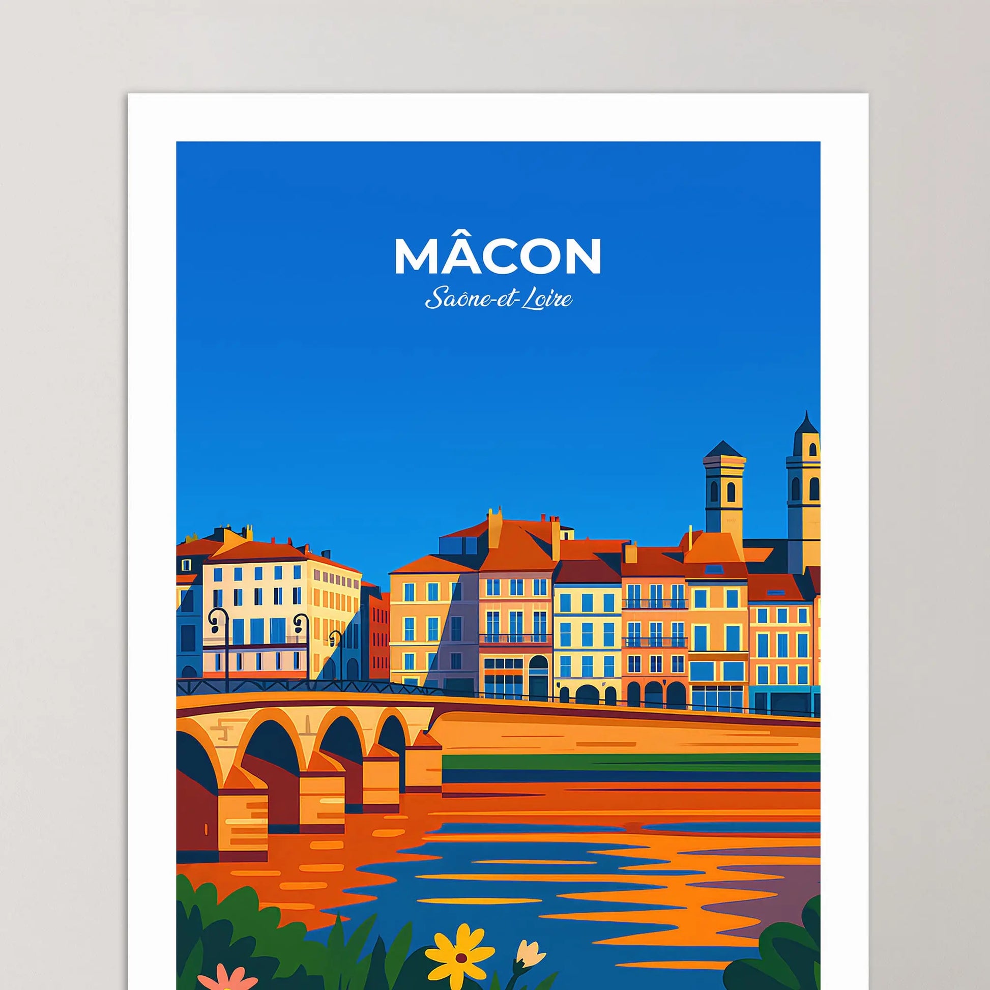 Affiche Mâcon - Poster vintage, impression artistique murale