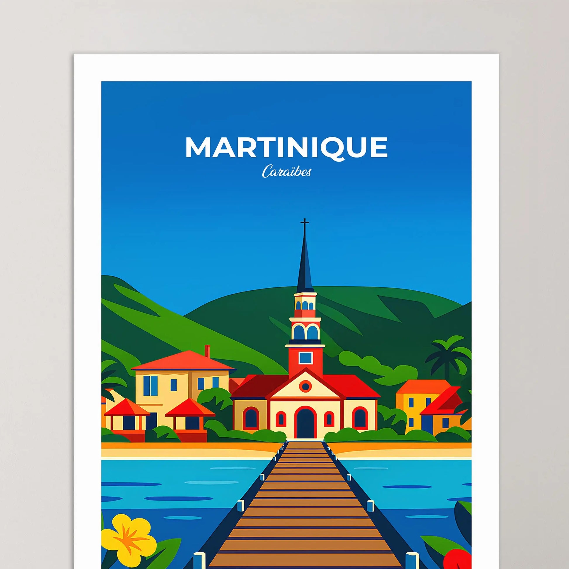 Affiche Martinique - Poster vintage, impression artistique murale