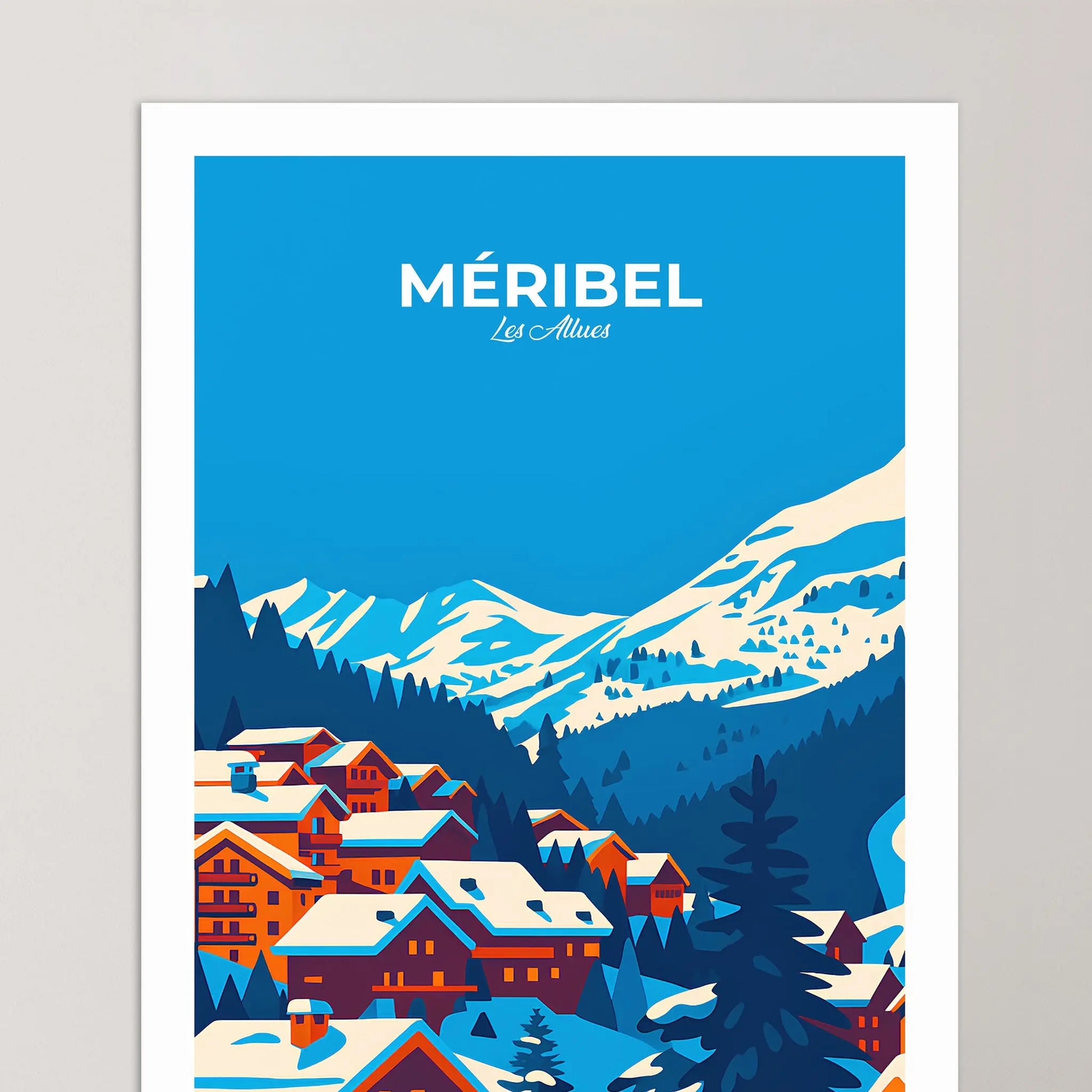 Affiche Méribel - Poster vintage, impression artistique murale