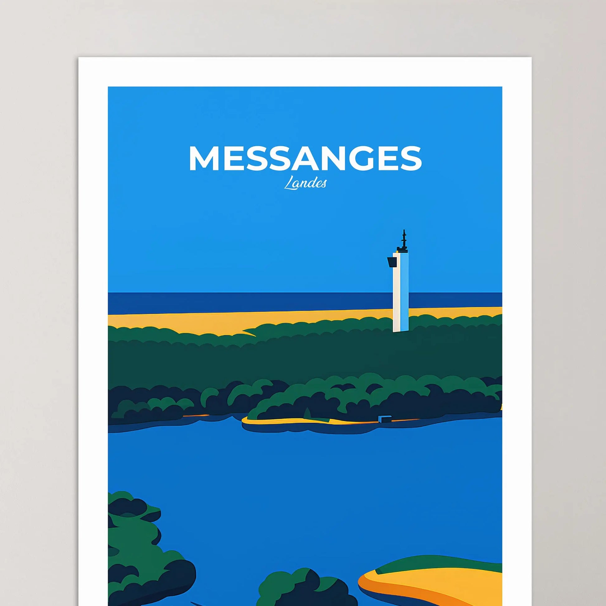 Affiche Messanges - Poster vintage, impression artistique murale