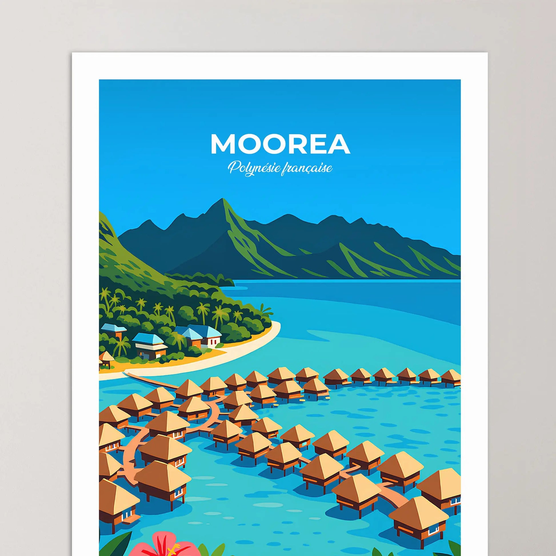 Affiche Moorea - Poster vintage, impression artistique murale