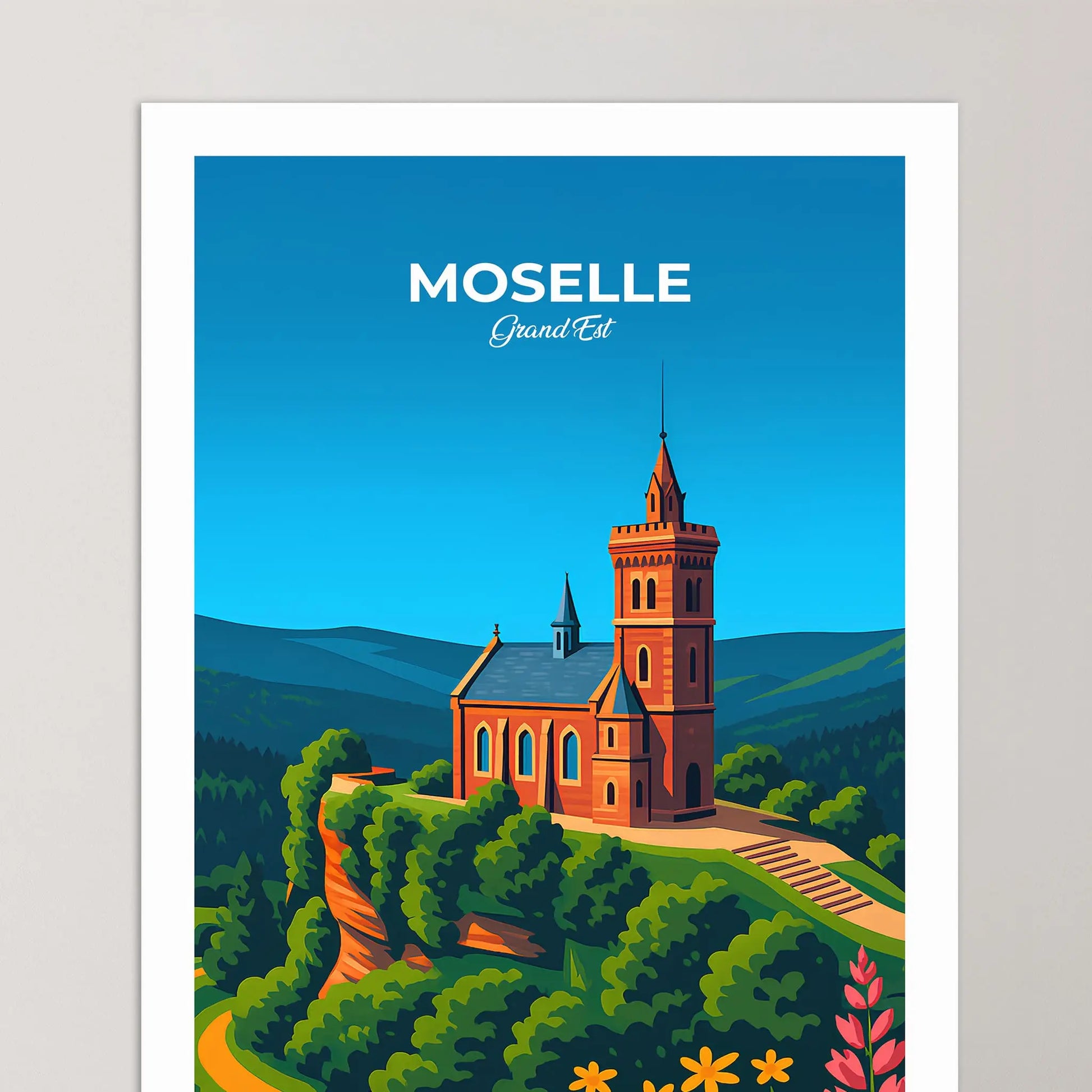 Affiche Moselle - Poster vintage, impression artistique murale