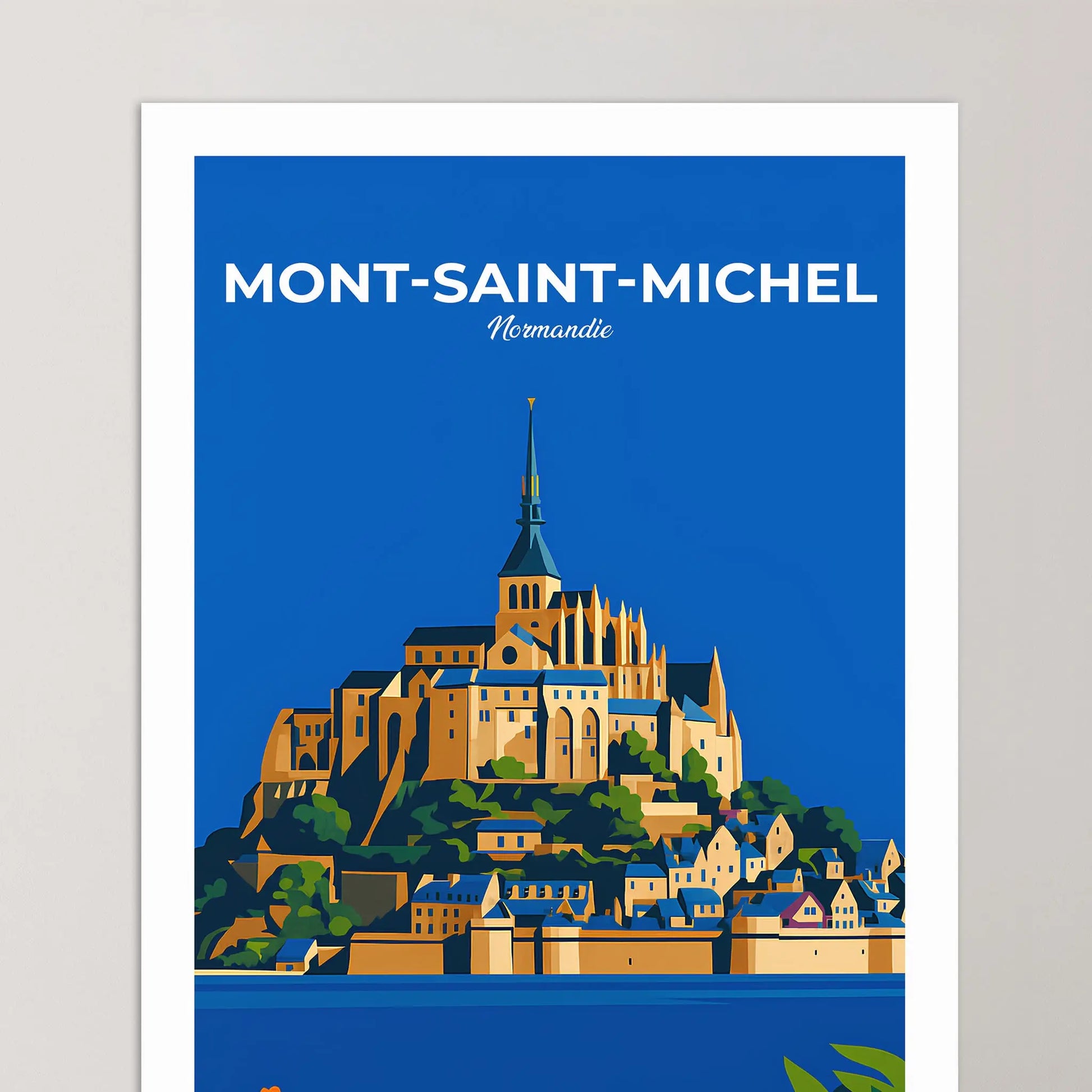 Affiche Mont-Saint-Michel - Poster vintage, impression artistique murale