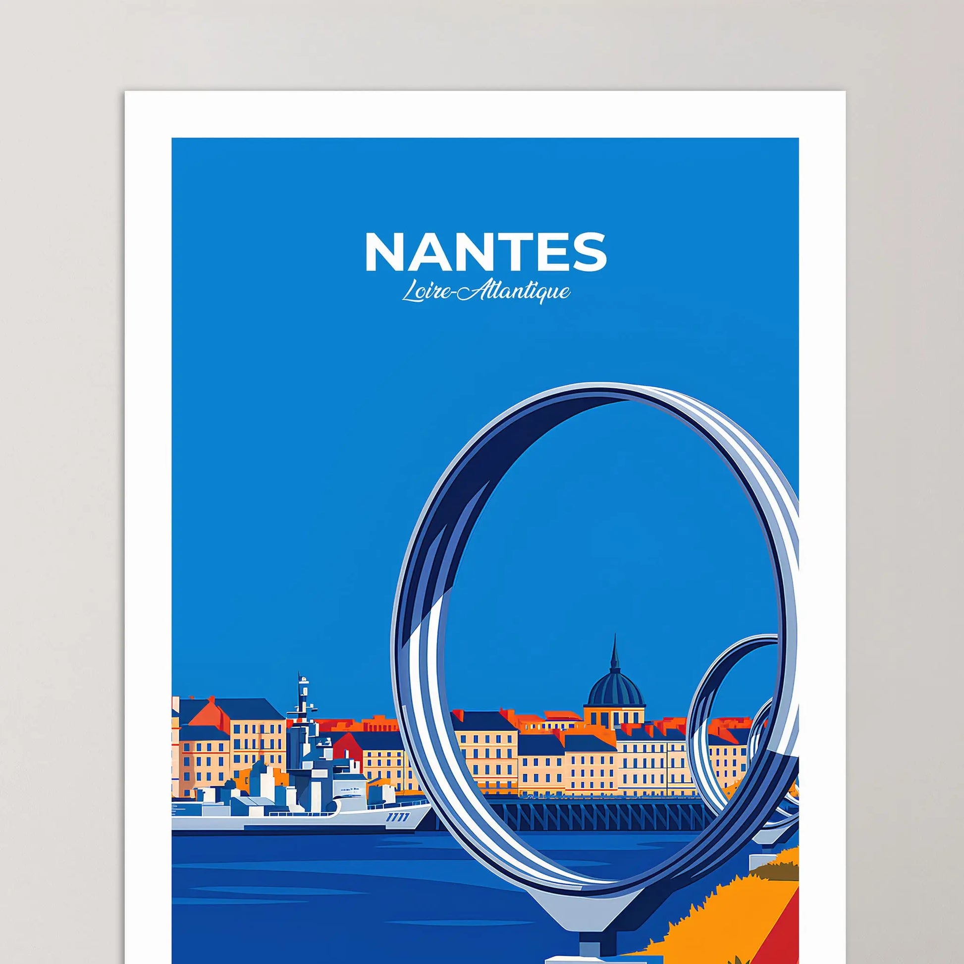 Affiche Nantes - Poster vintage, impression artistique murale