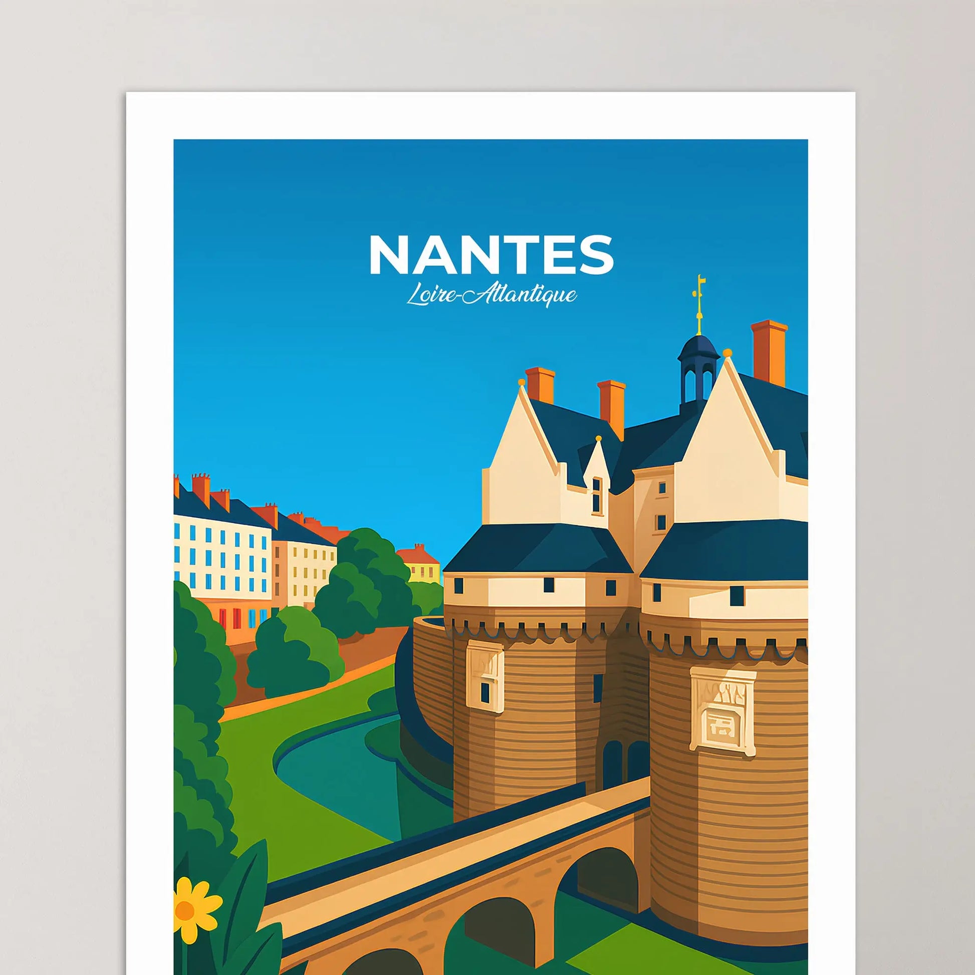 Affiche Nantes - Poster vintage, impression artistique murale