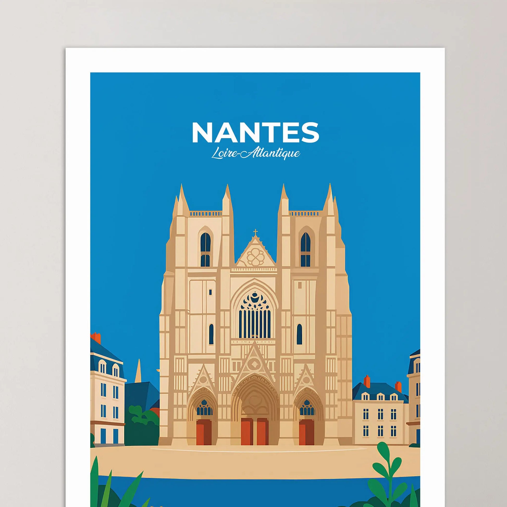 Affiche Nantes - Poster vintage, impression artistique murale