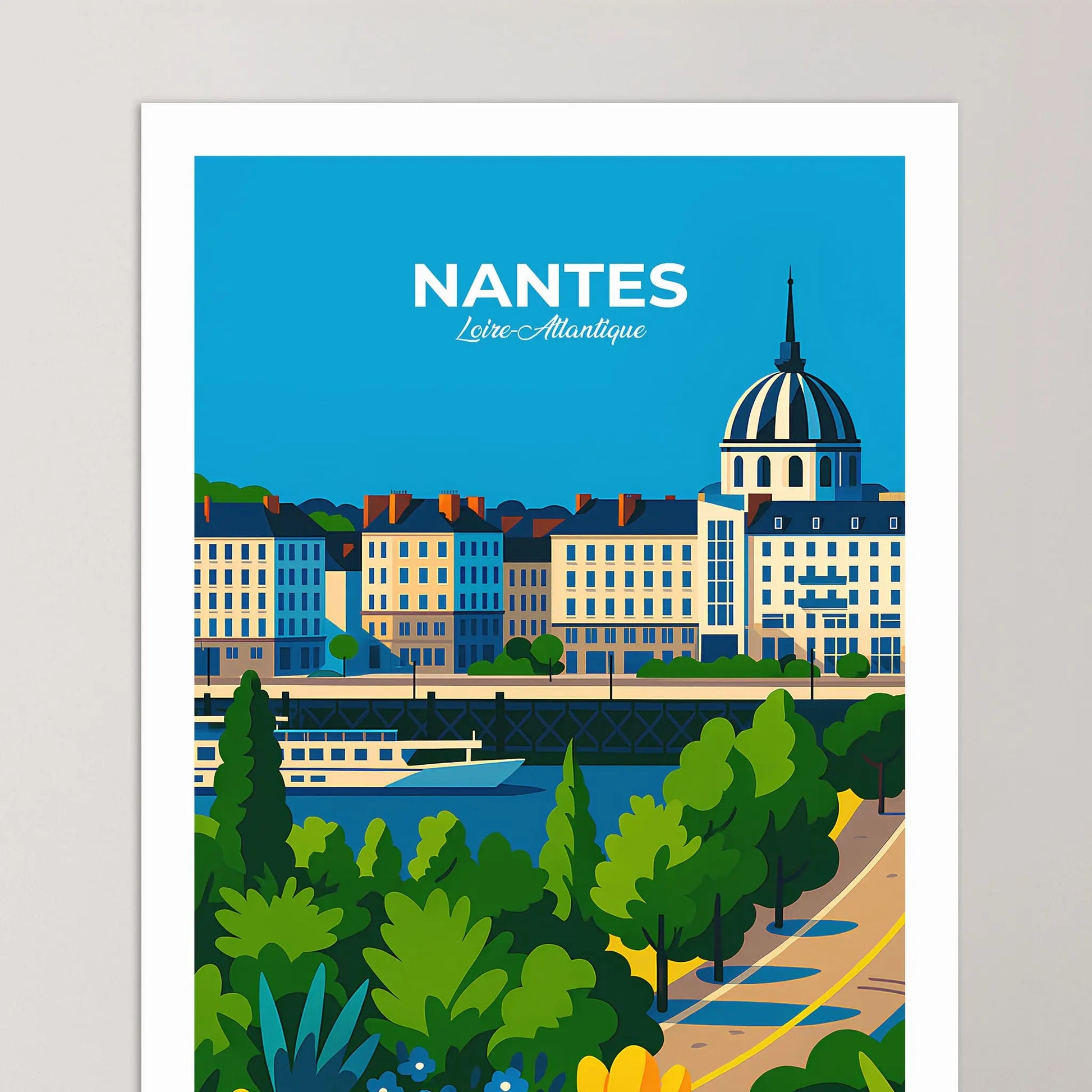 Affiche Nantes - Poster vintage, impression artistique murale
