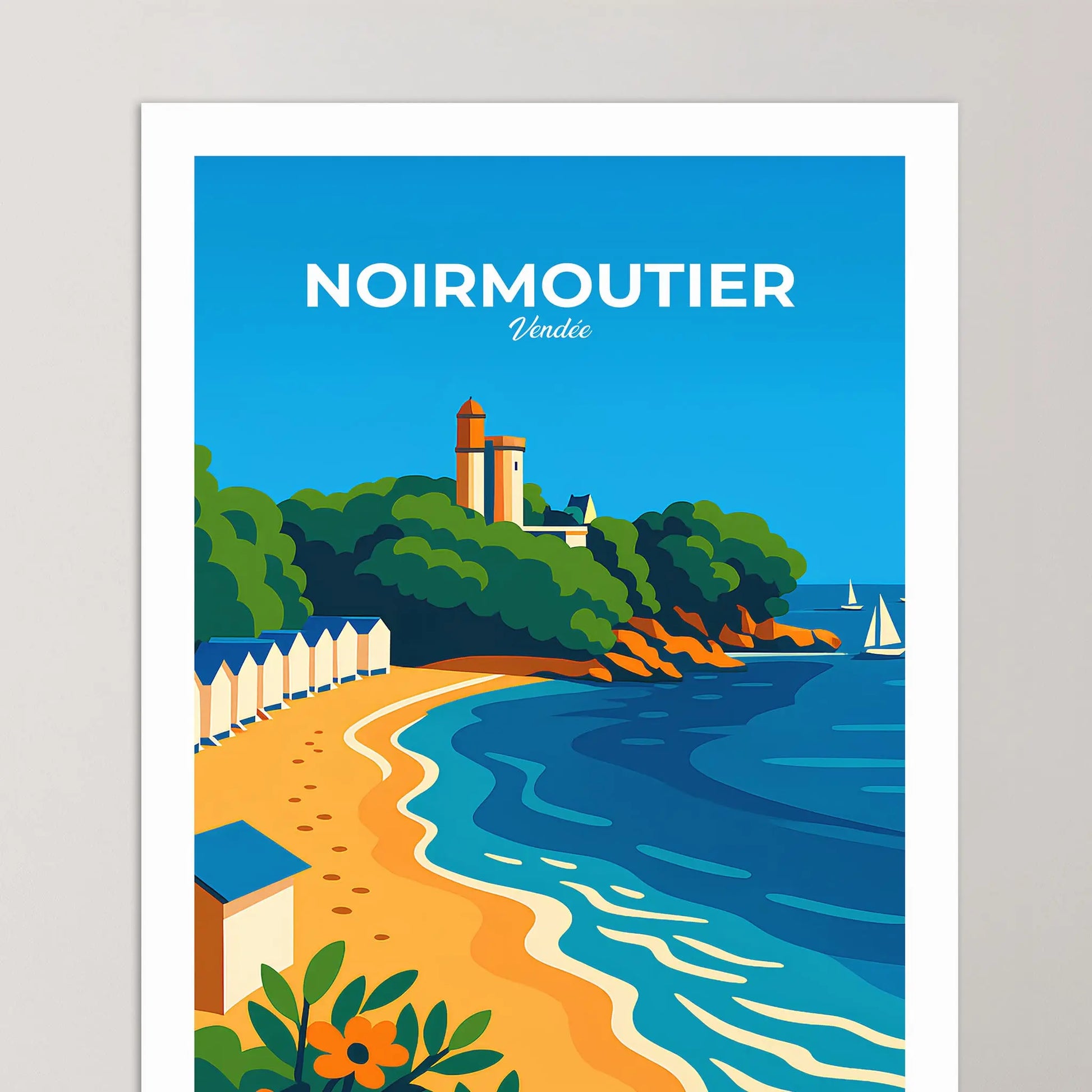 Affiche Noirmoutier - Poster vintage, impression artistique murale