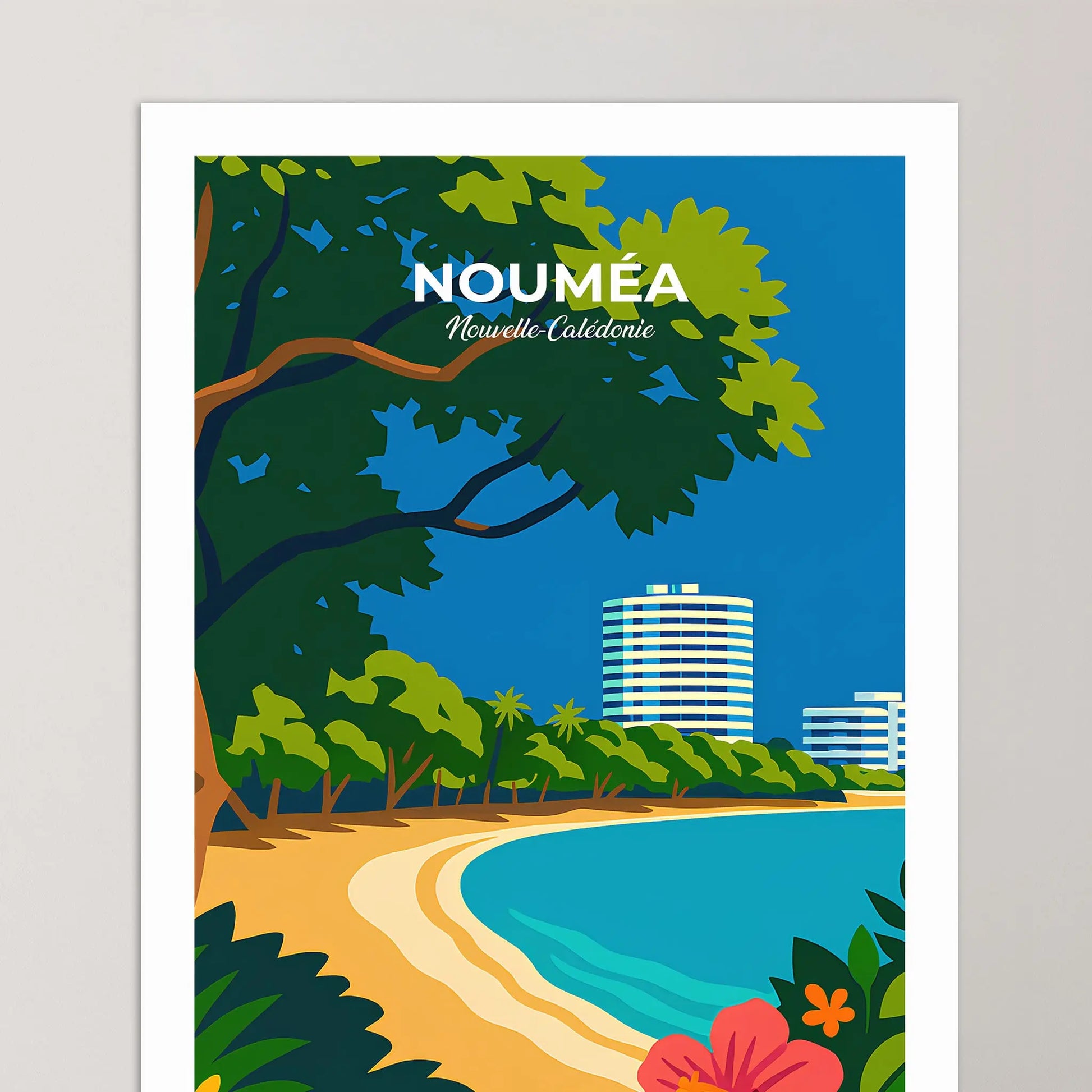 Affiche Nouméa - Poster vintage, impression artistique murale