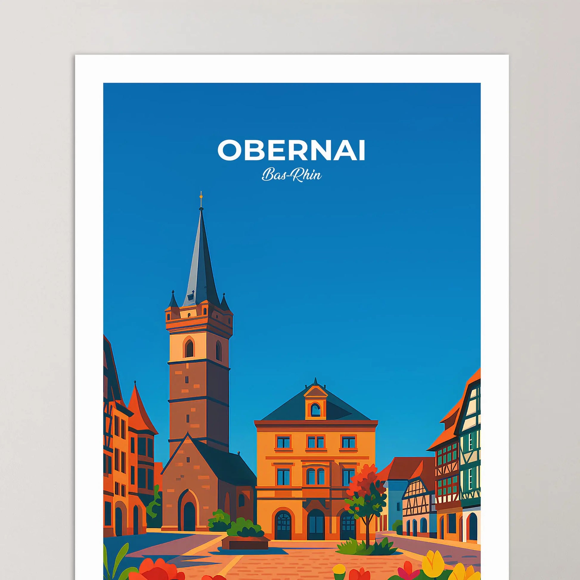 Affiche Obernai - Poster vintage, impression artistique murale