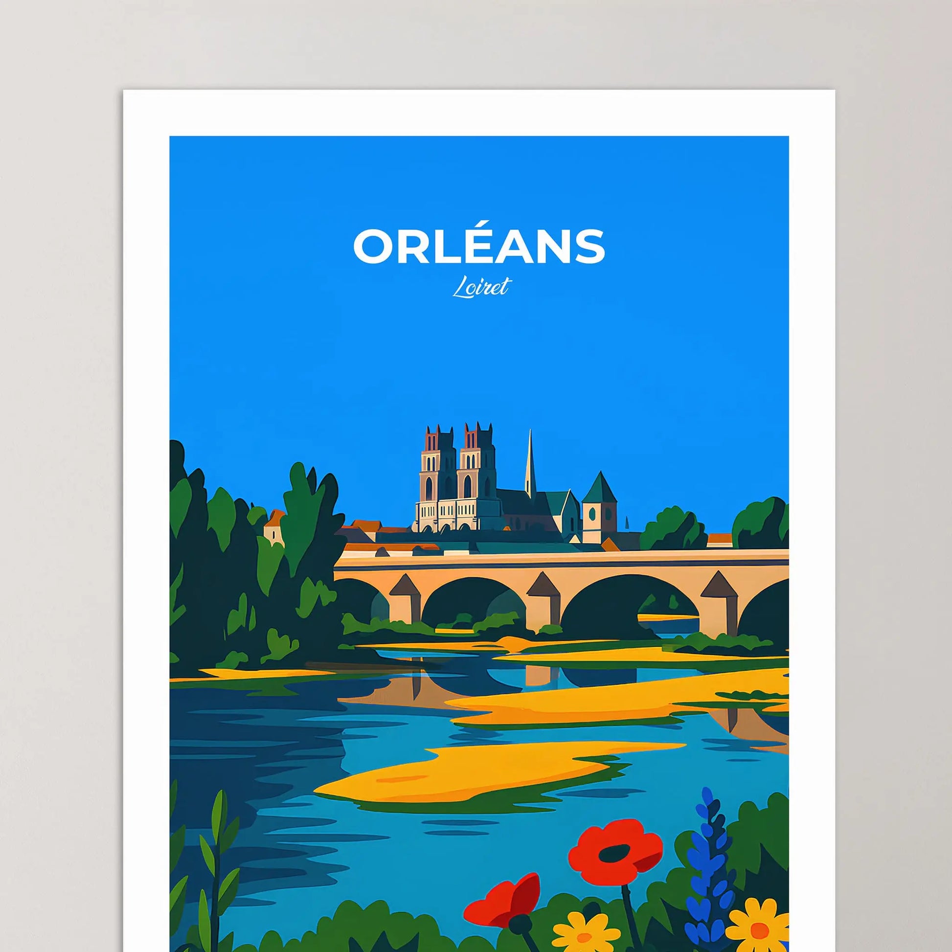 Affiche Orléans - Poster vintage, impression artistique murale