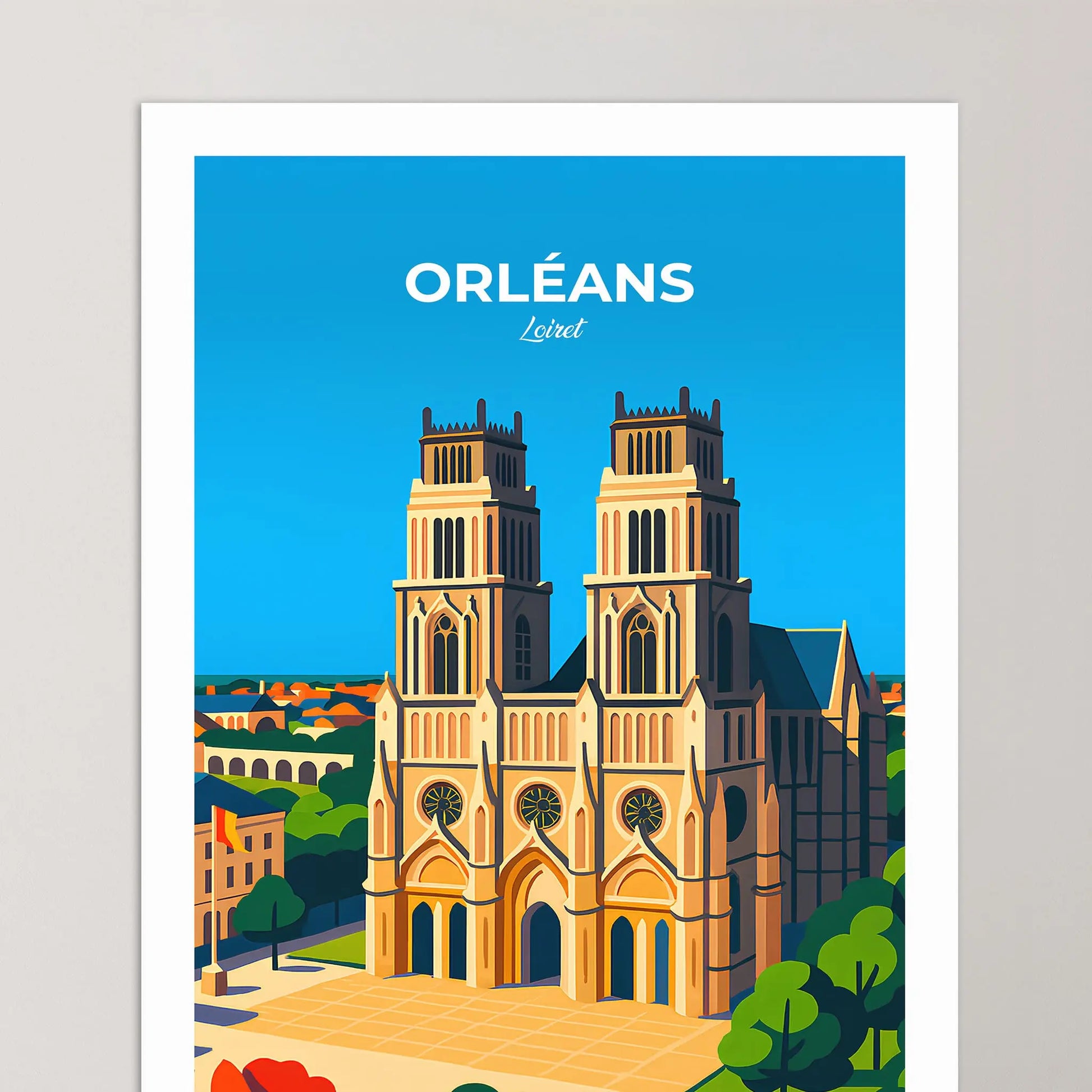 Affiche Orléans - Poster vintage, impression artistique murale