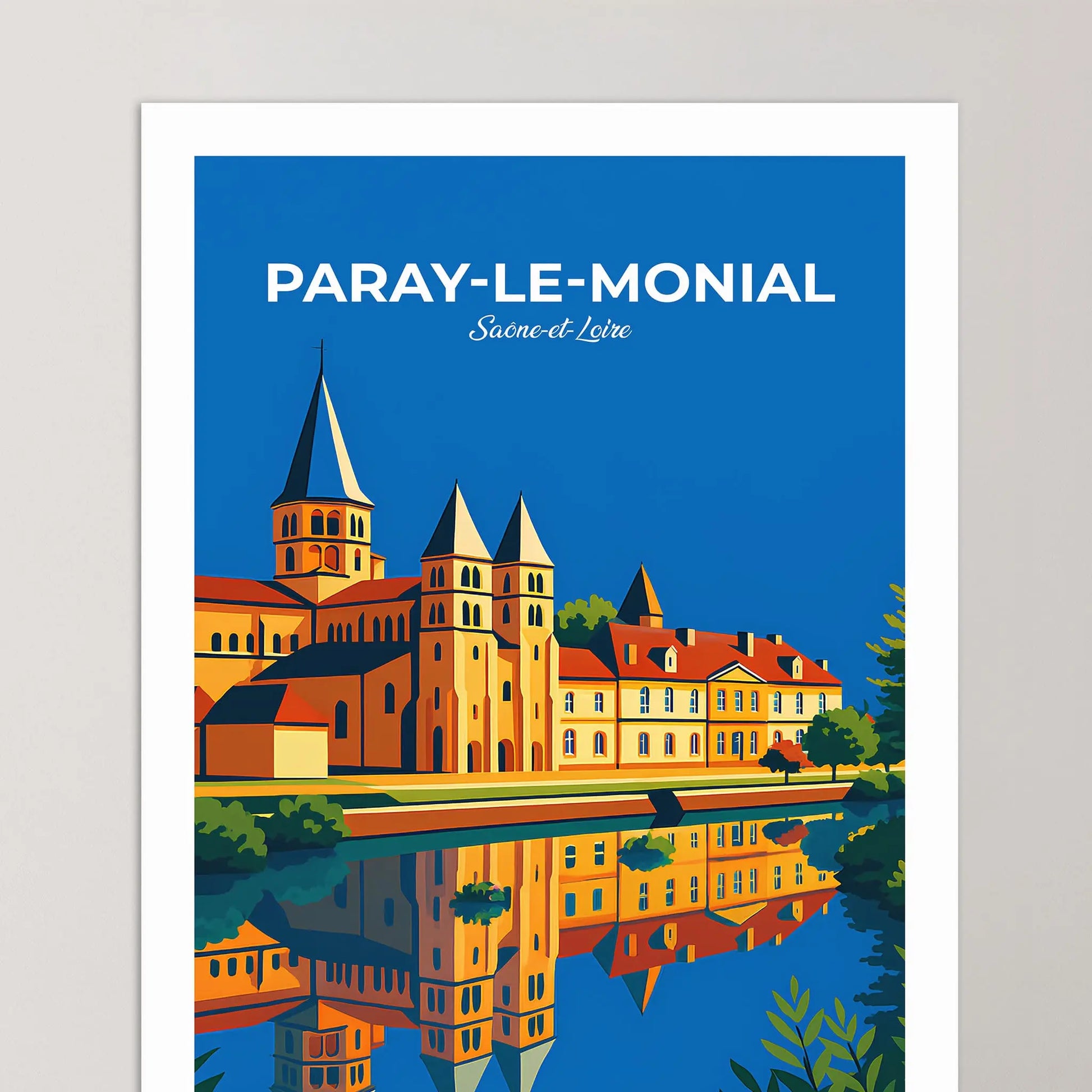 Affiche Paray-le-Monial - Poster vintage, impression artistique murale