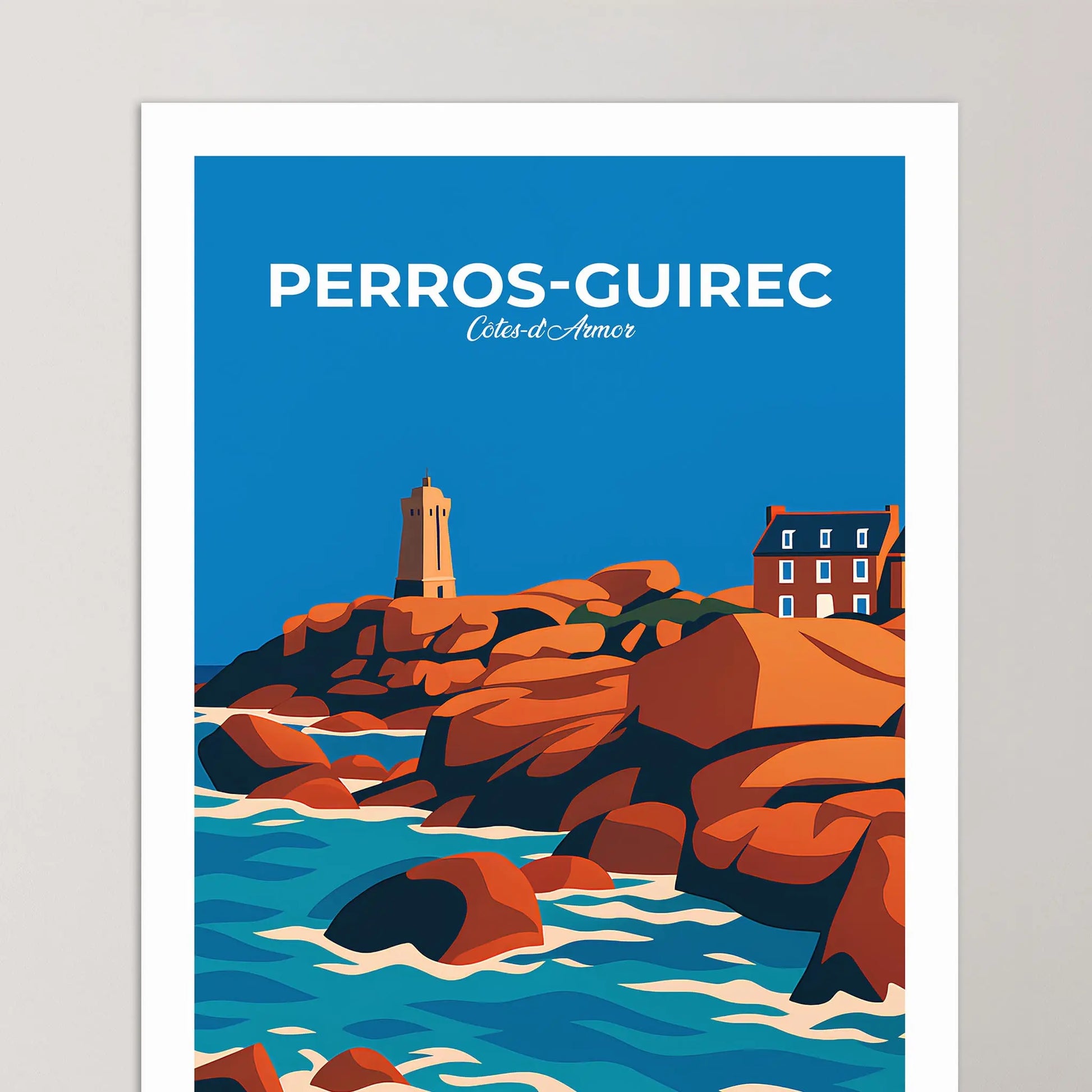 Affiche Perros-Guirec - Poster vintage, impression artistique murale