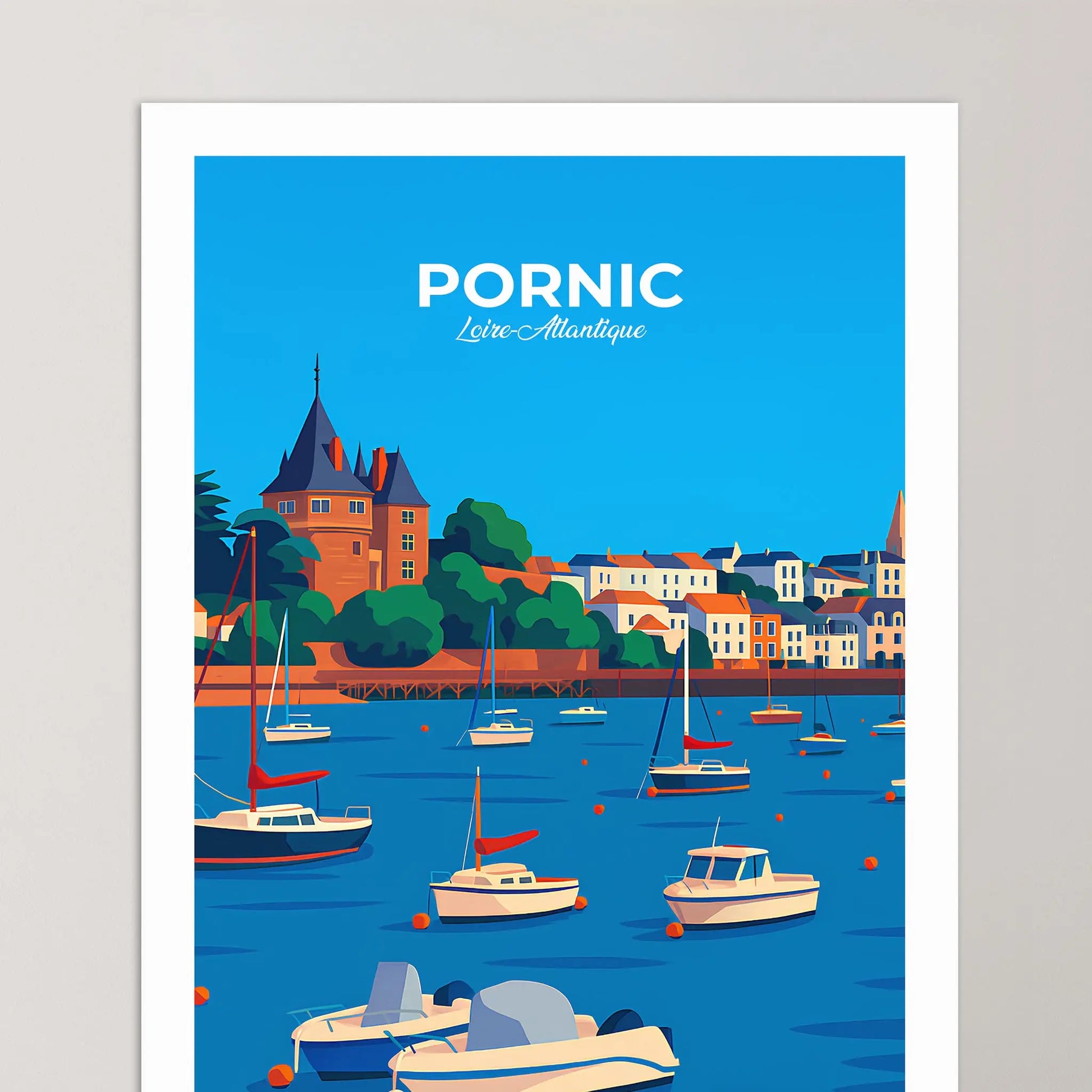 Affiche Pornic - Poster vintage, impression artistique murale