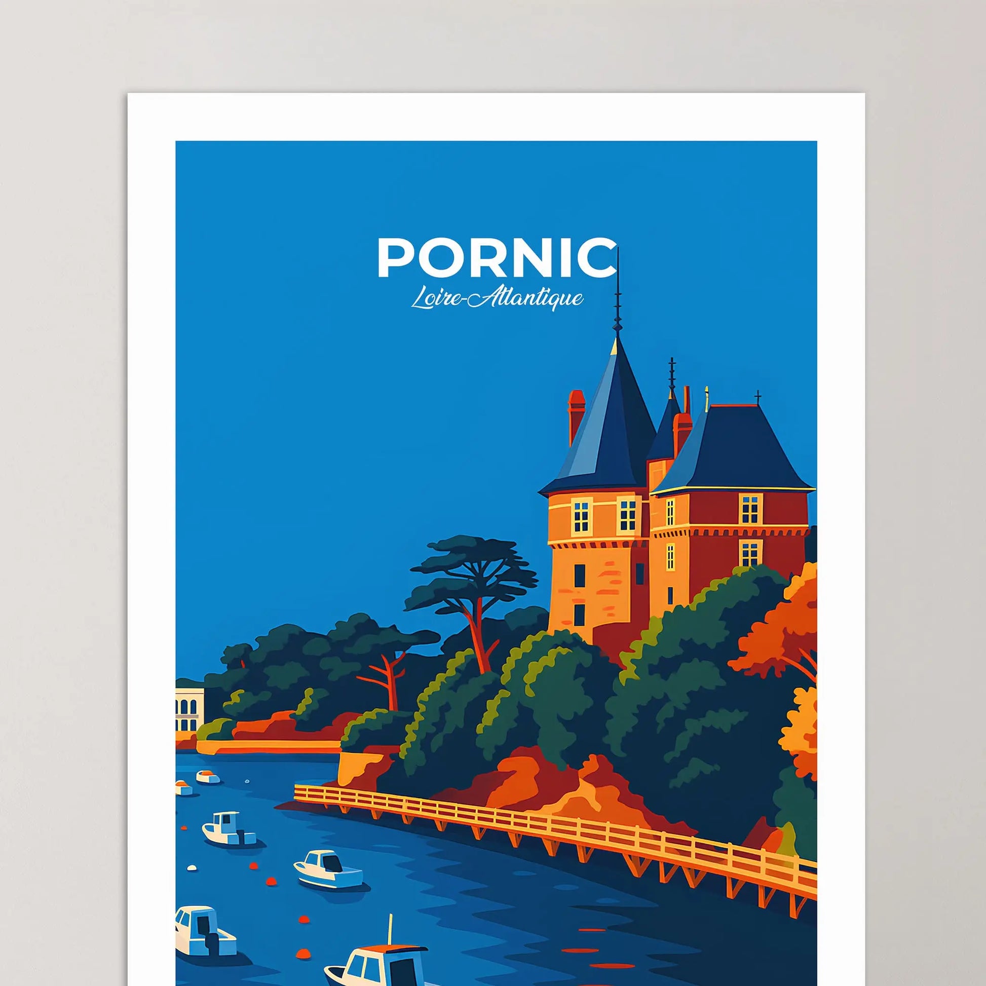 Affiche Pornic - Poster vintage, impression artistique murale