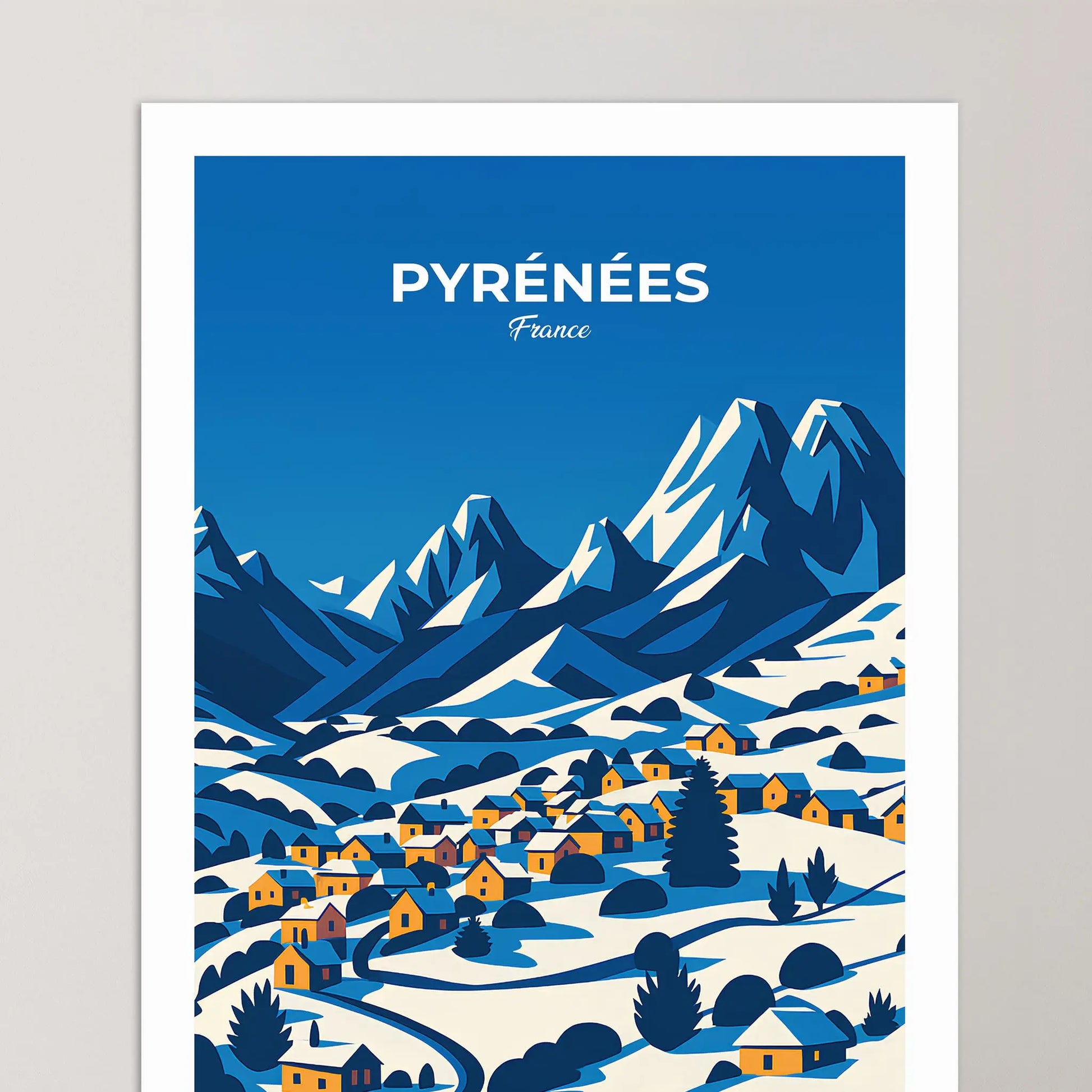 Affiche Pyrénées - Poster vintage, impression artistique murale