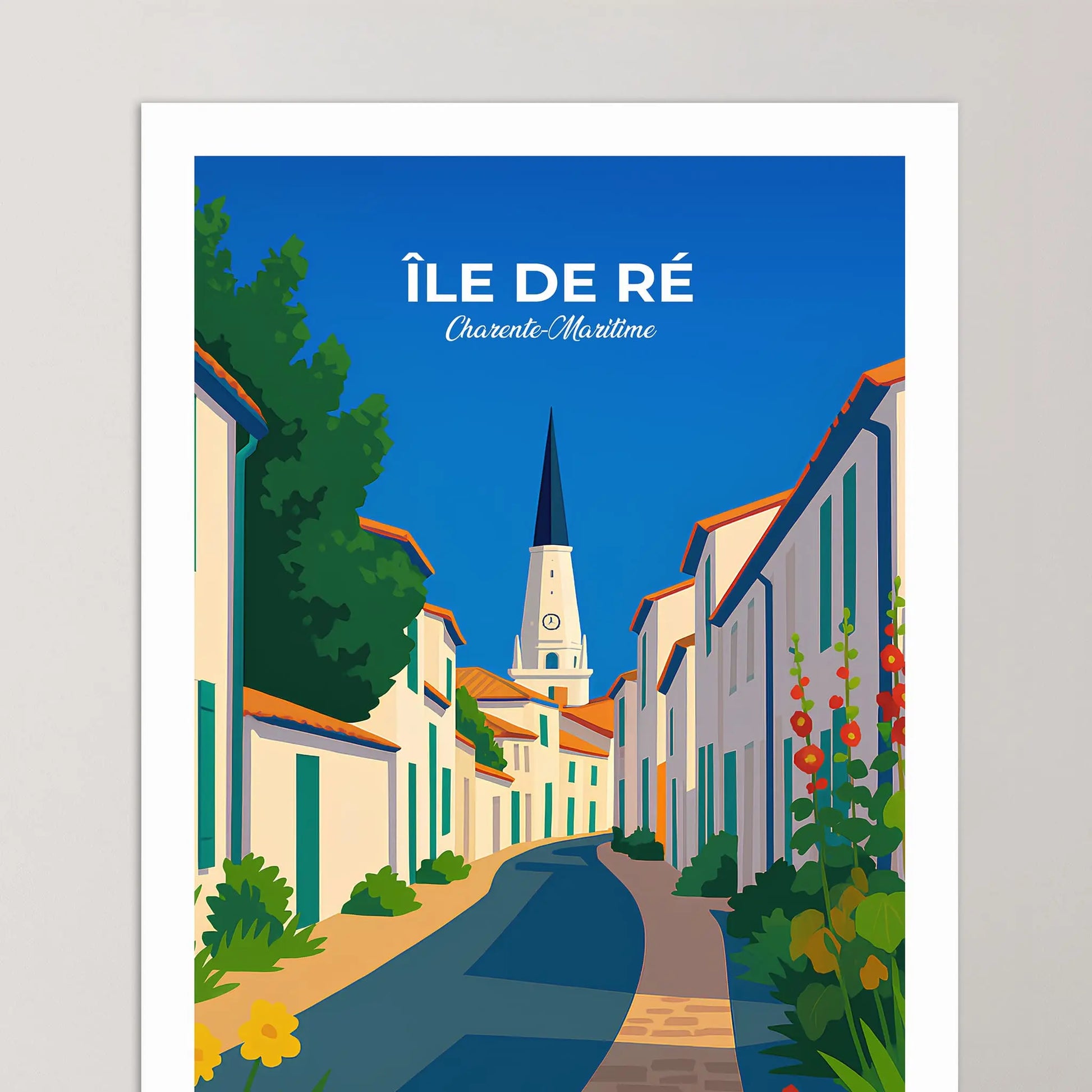 Affiche Île de Ré - Poster vintage, impression artistique murale