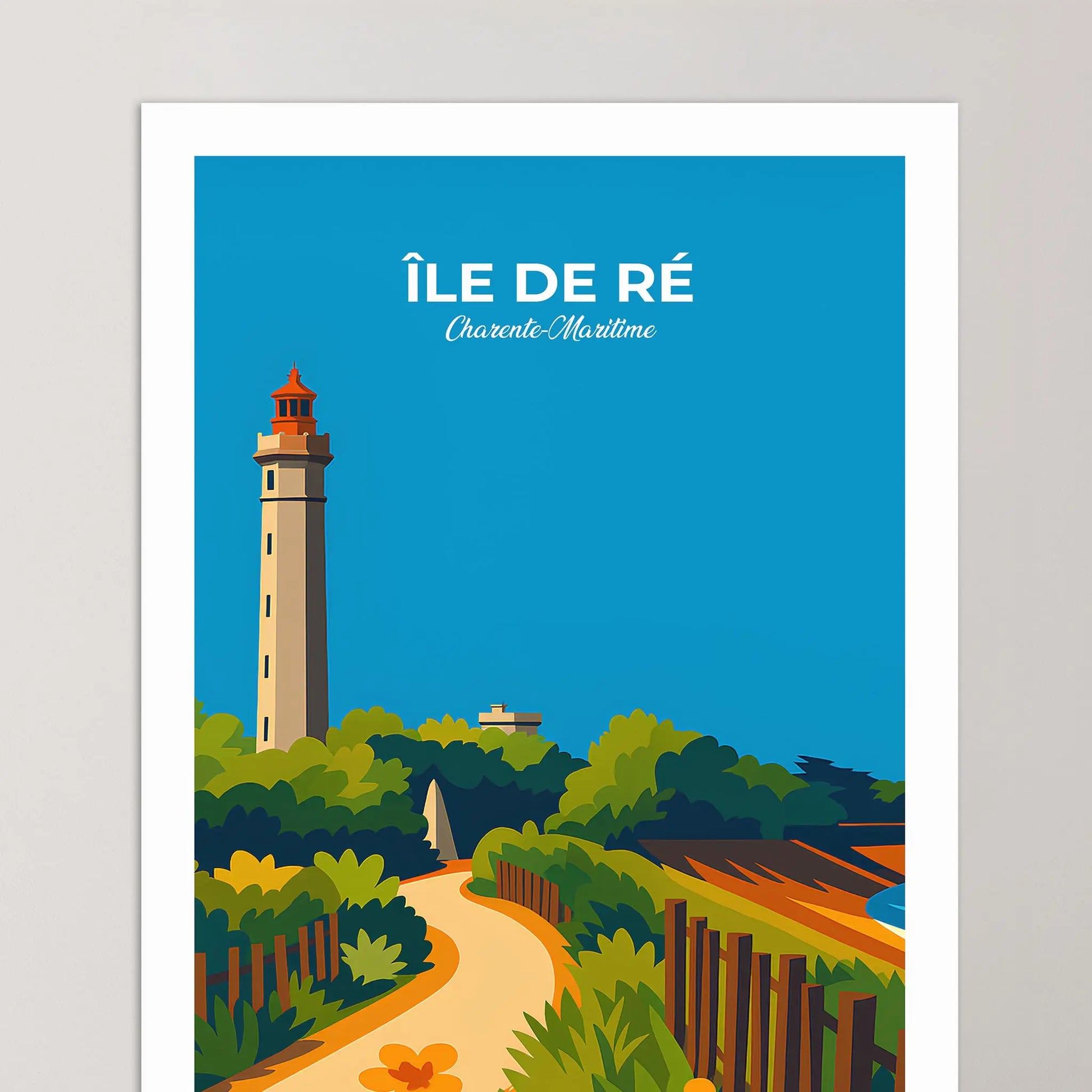 Affiche Île de Ré - Poster vintage, impression artistique murale