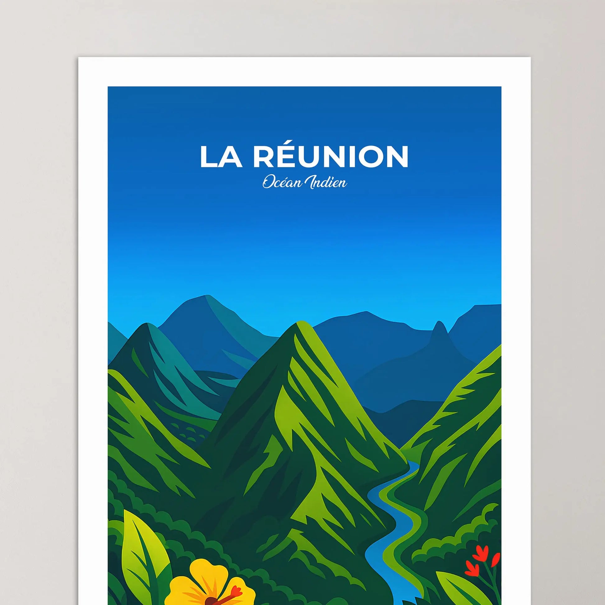 Affiche La Réunion - Poster vintage, impression artistique murale