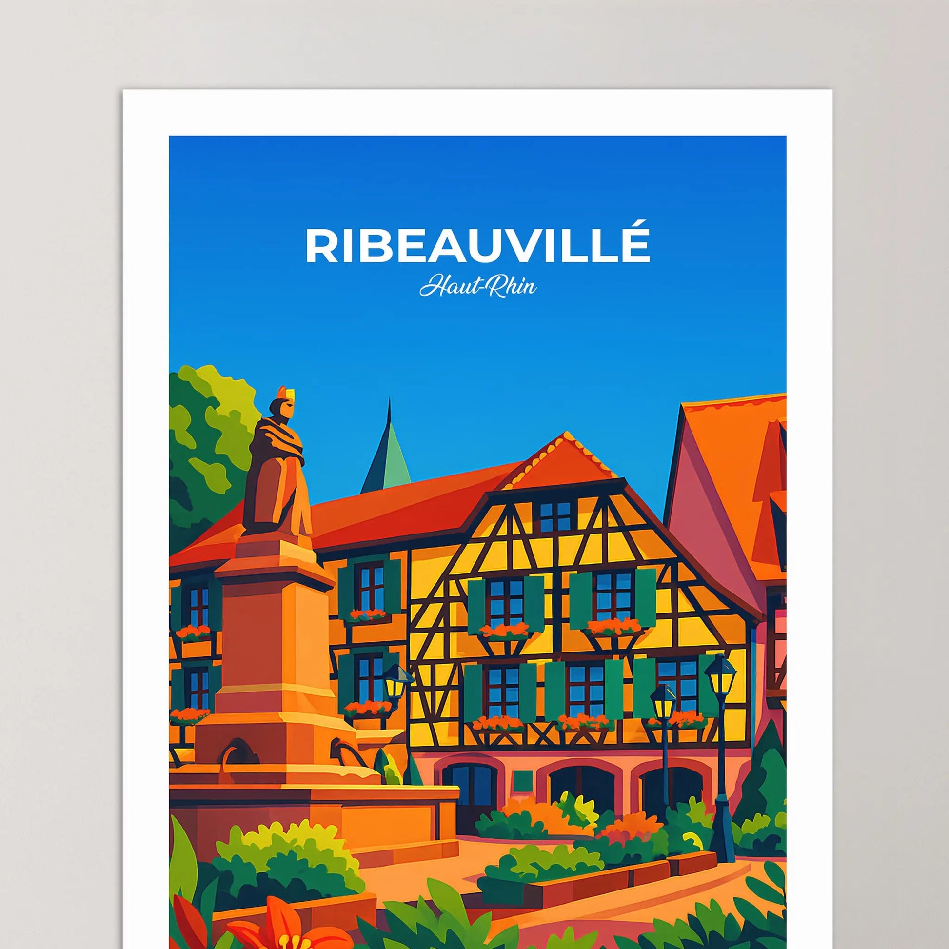 Affiche Ribeauvillé - Poster vintage, impression artistique murale