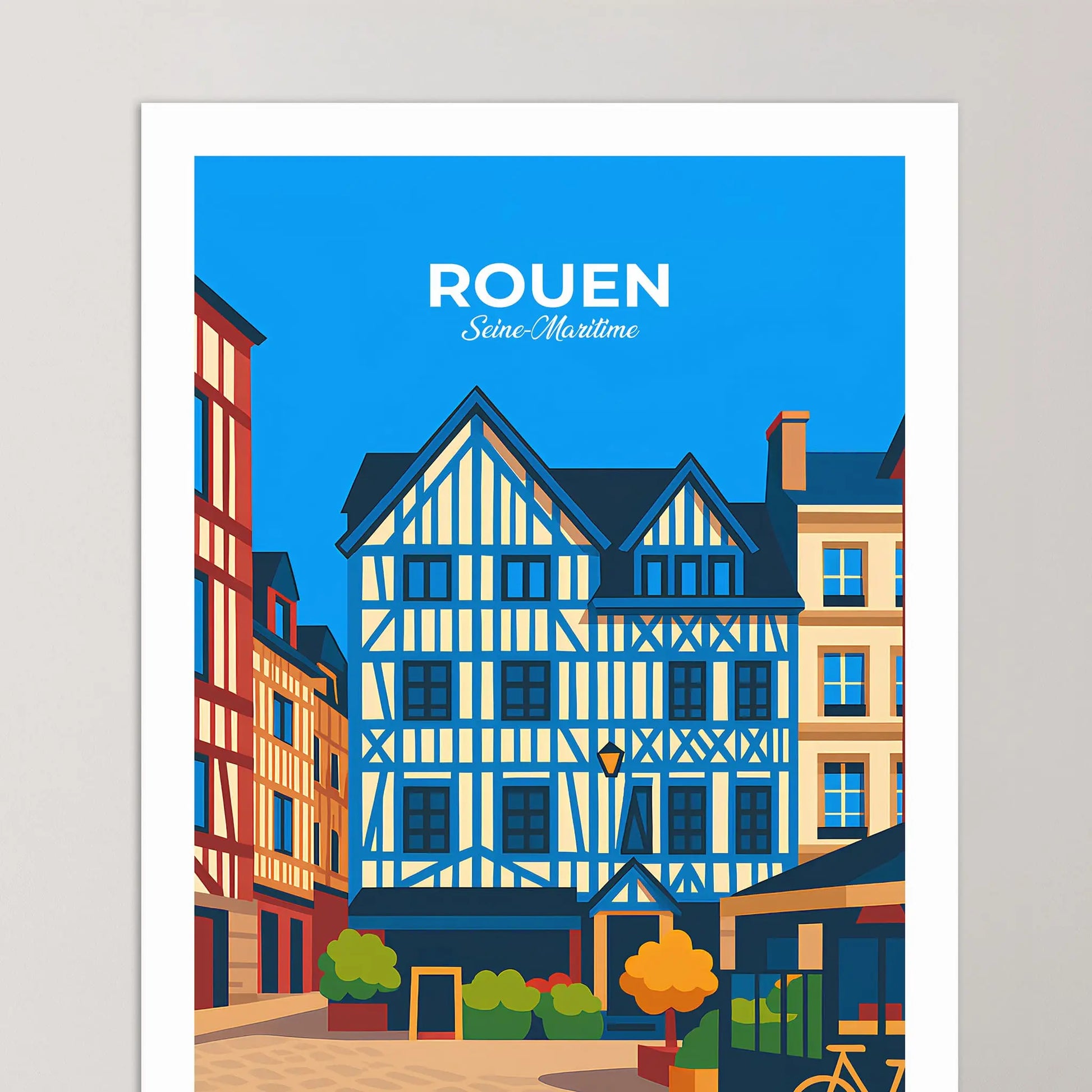 Affiche Rouen - Poster vintage, impression artistique murale
