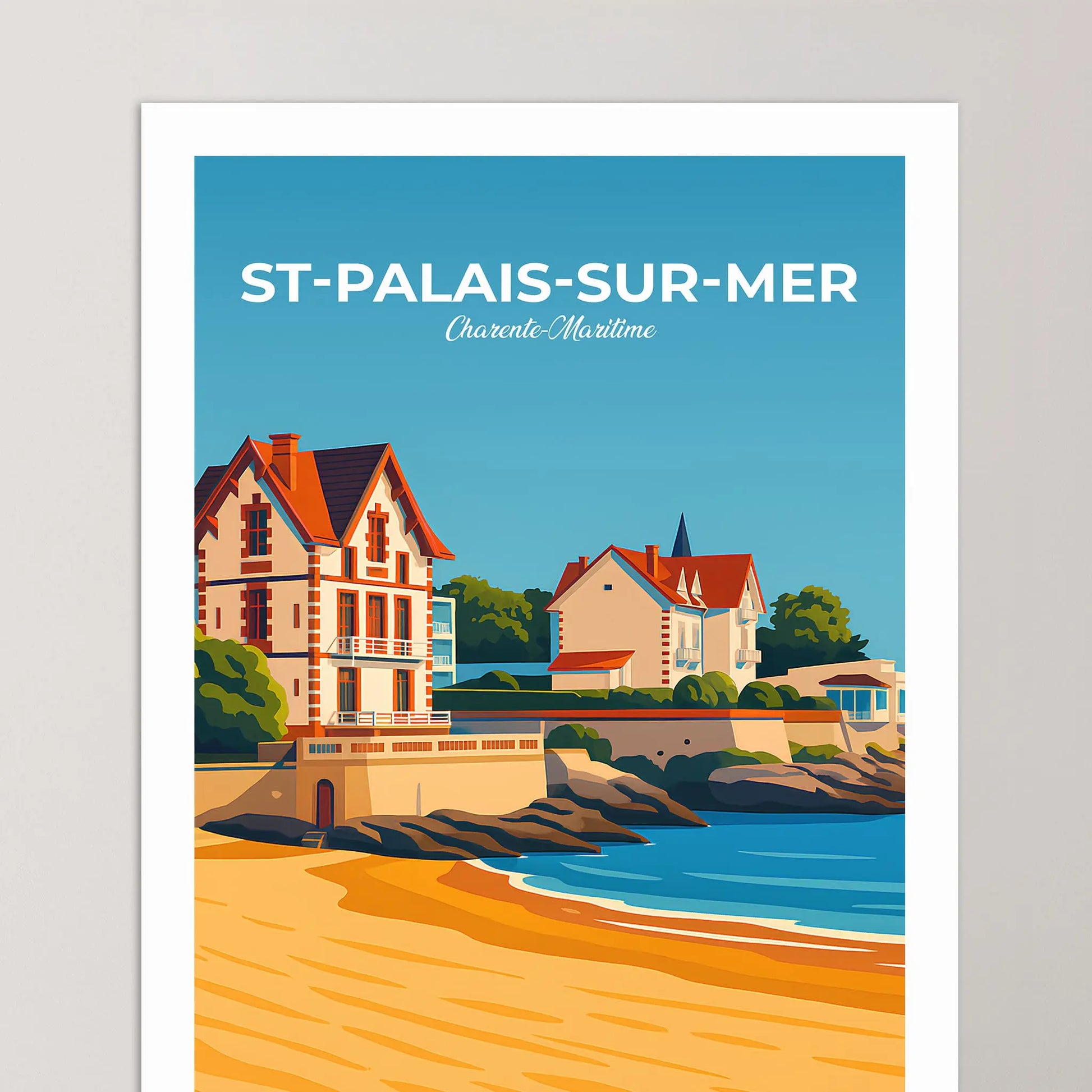 Affiche Saint-Palais-sur-Mer - Poster vintage, impression artistique murale