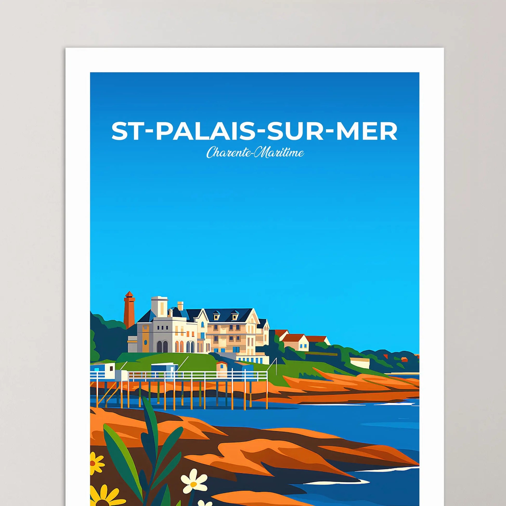 Affiche Saint-Palais-sur-Mer - Poster vintage, impression artistique murale