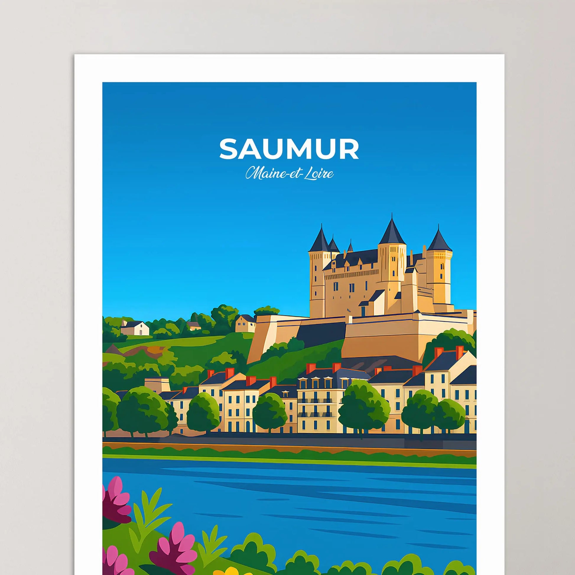 Affiche Saumur - Poster vintage, impression artistique murale