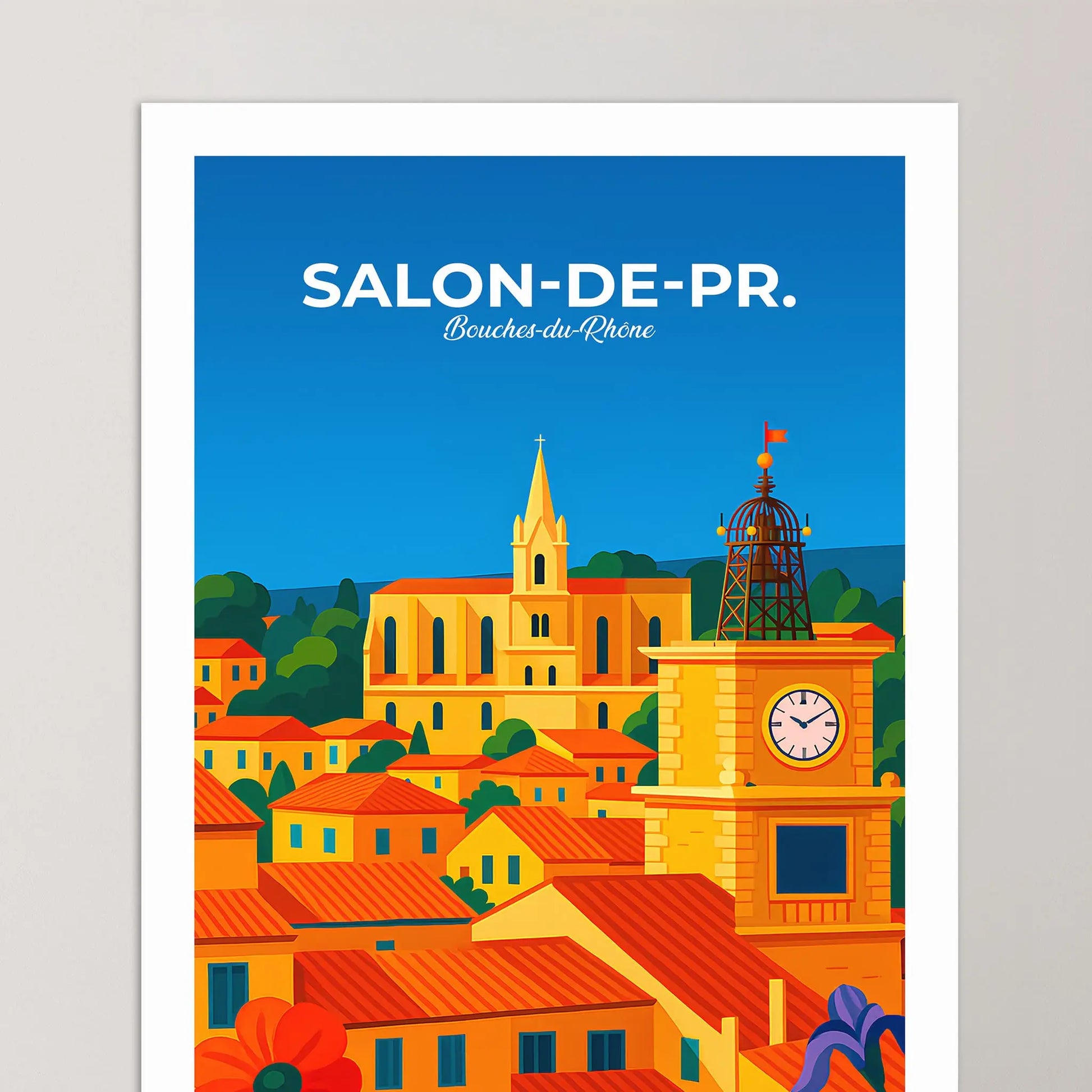 Affiche Salon-de-Provence - Poster vintage, impression artistique murale