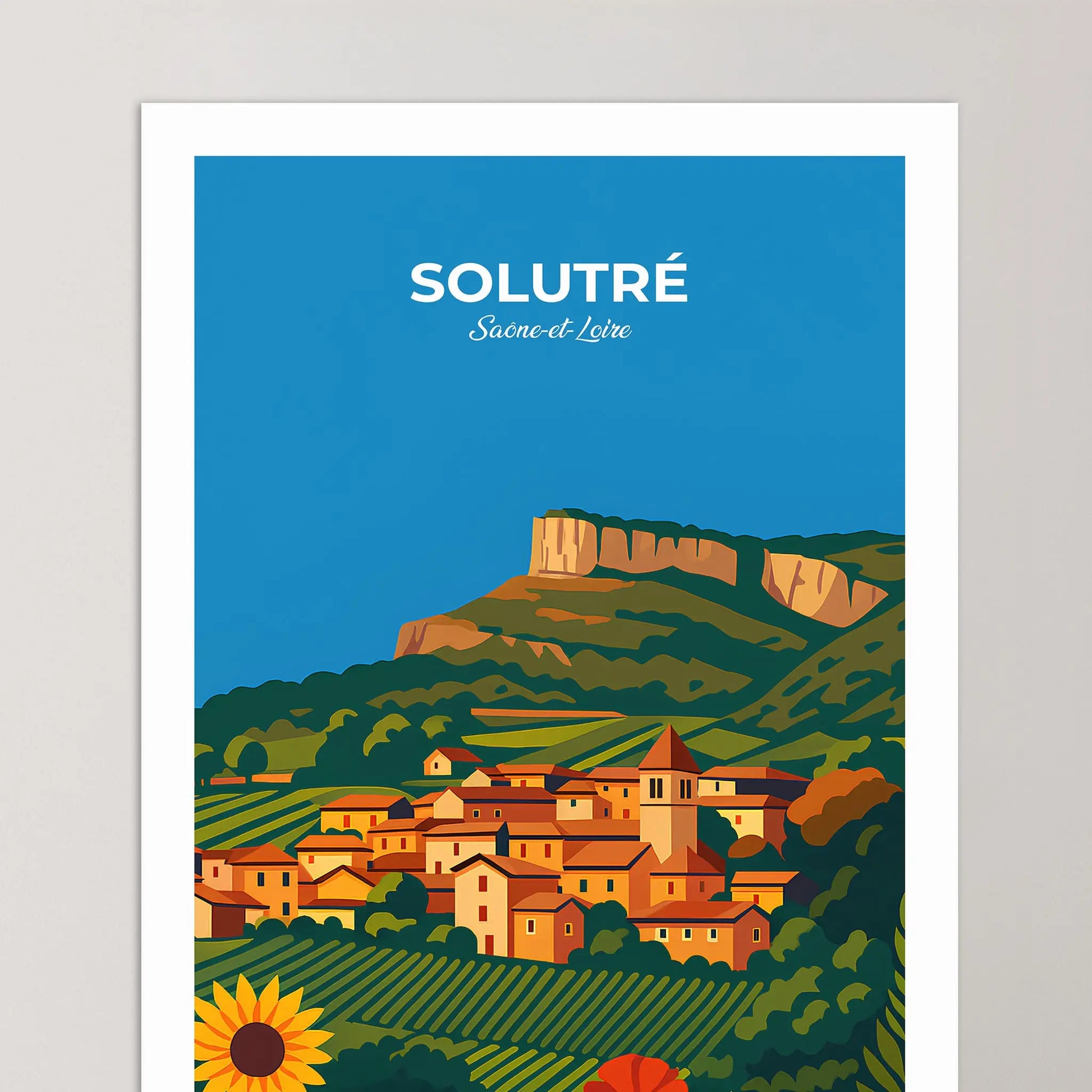 Affiche Solutré - Poster vintage, impression artistique murale