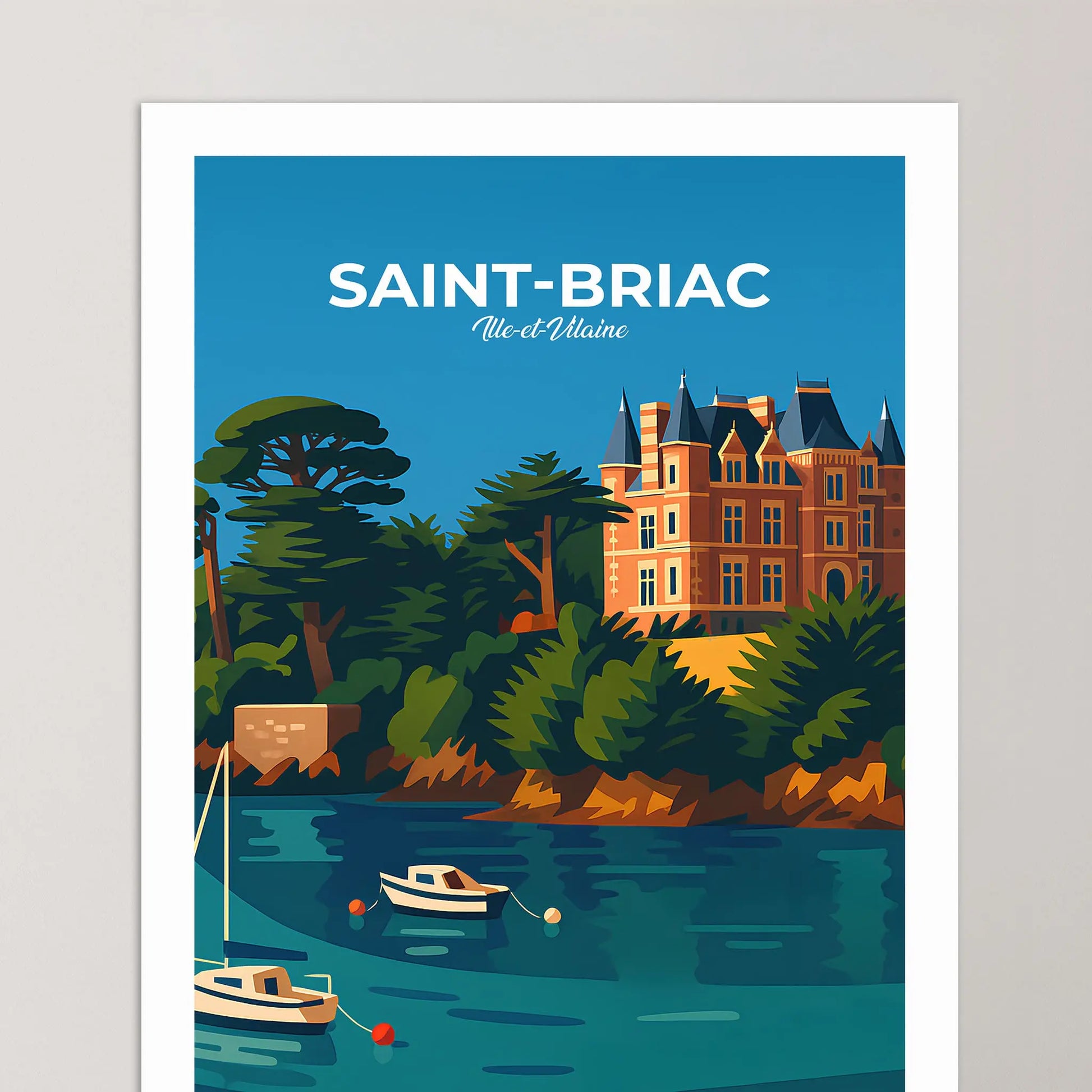 Affiche Saint-Briac-sur-Mer - Poster vintage, impression artistique murale